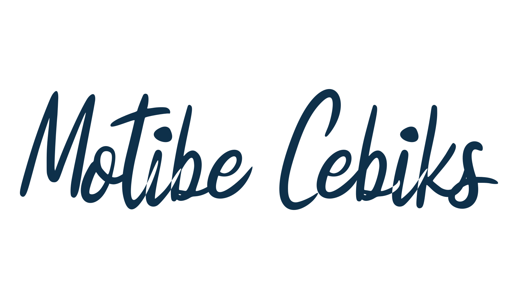 Motibe Cebiks, script handwritten fancy decorative calligraphy font preview