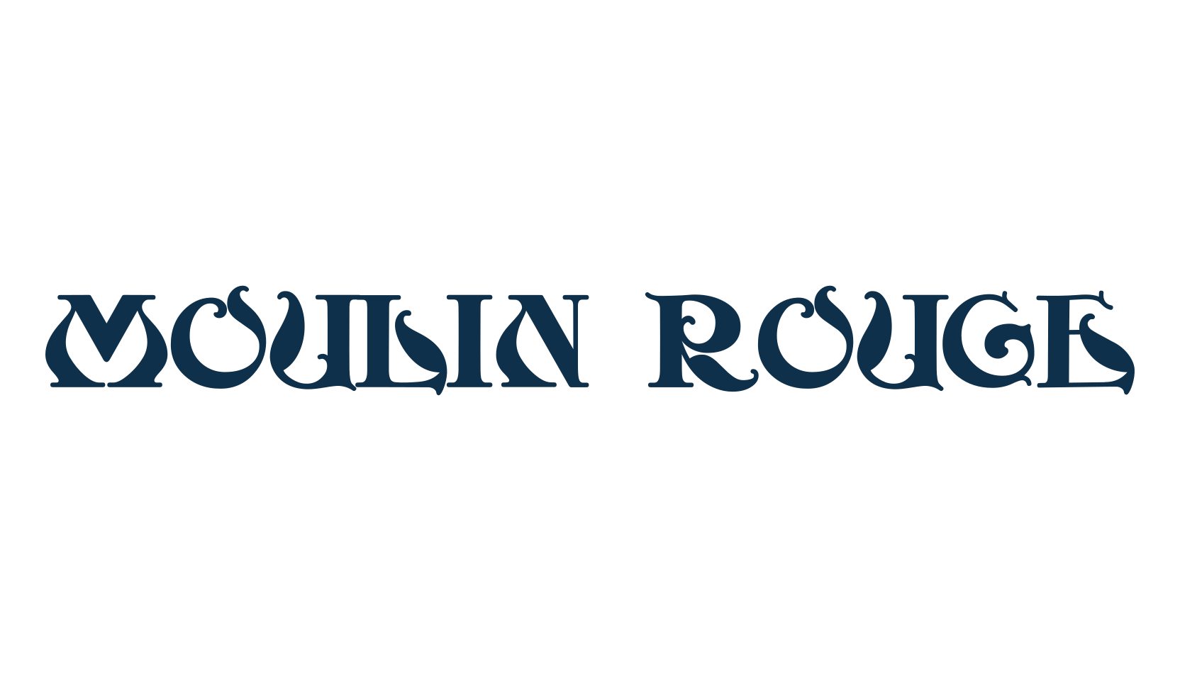 Moulin Rouge, fancy retro decorative font preview