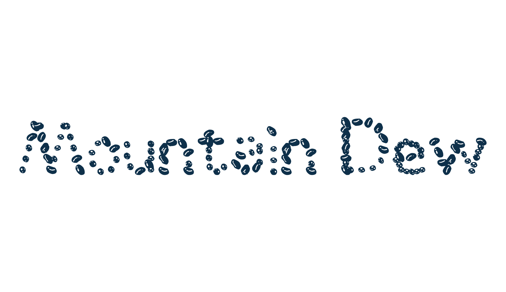 Mountain Dew, fancy decorative font preview