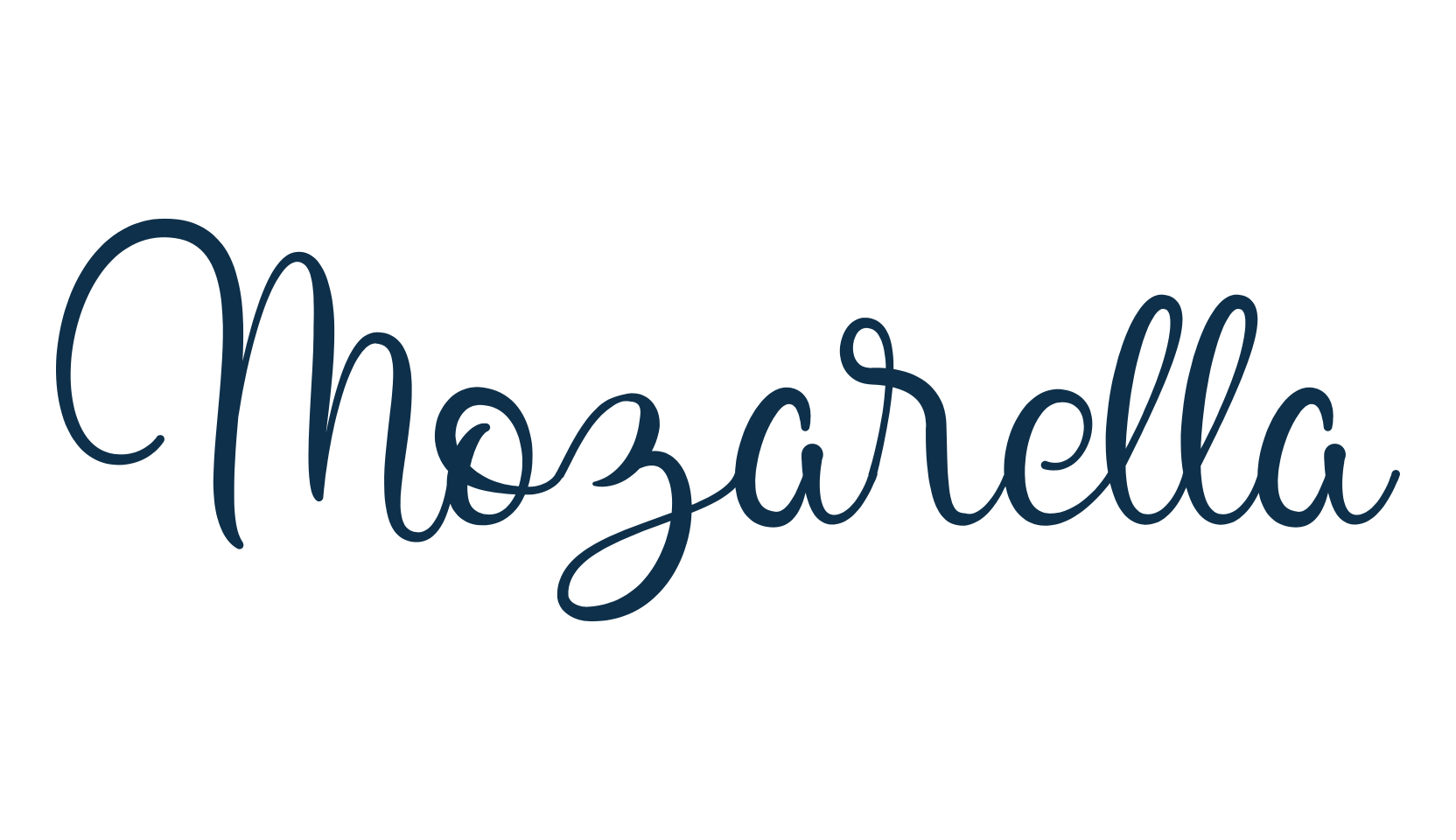 Mozarella, calligraphy font preview