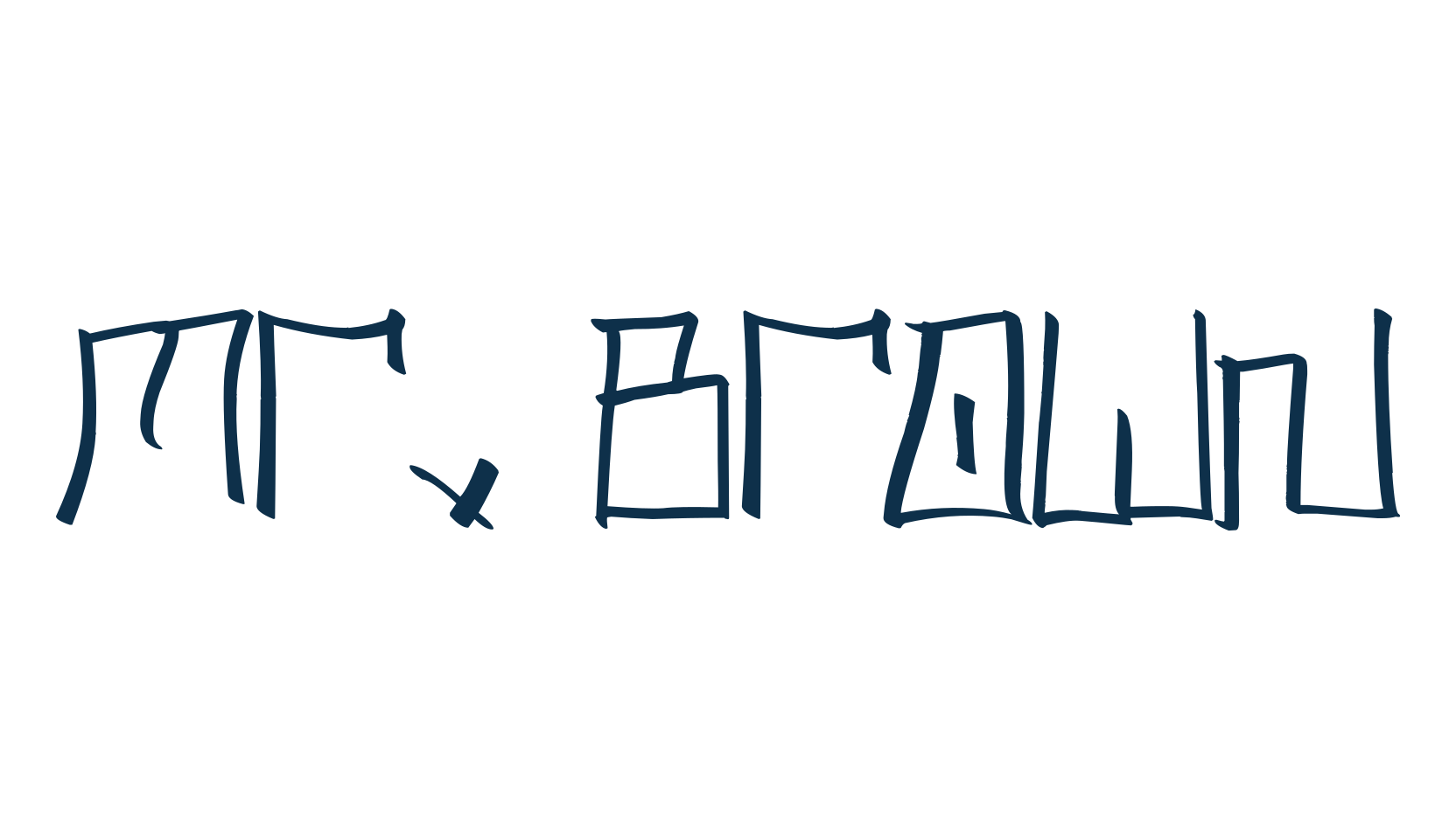 Mr. Brown, script graffiti fancy decorative calligraphy font preview