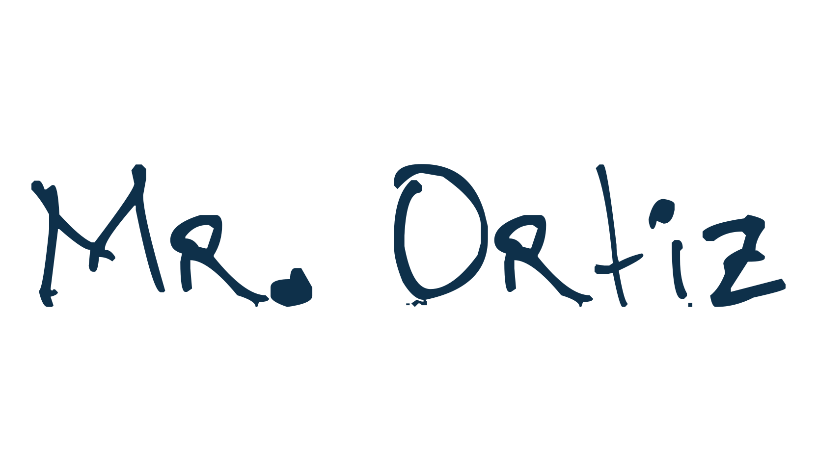 Mr. Ortiz, script handwritten fancy decorative calligraphy font preview