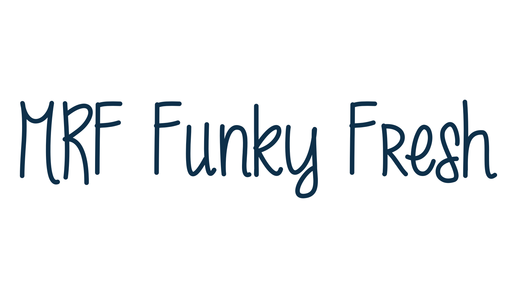 MRF Funky Fresh, handwriting font preview