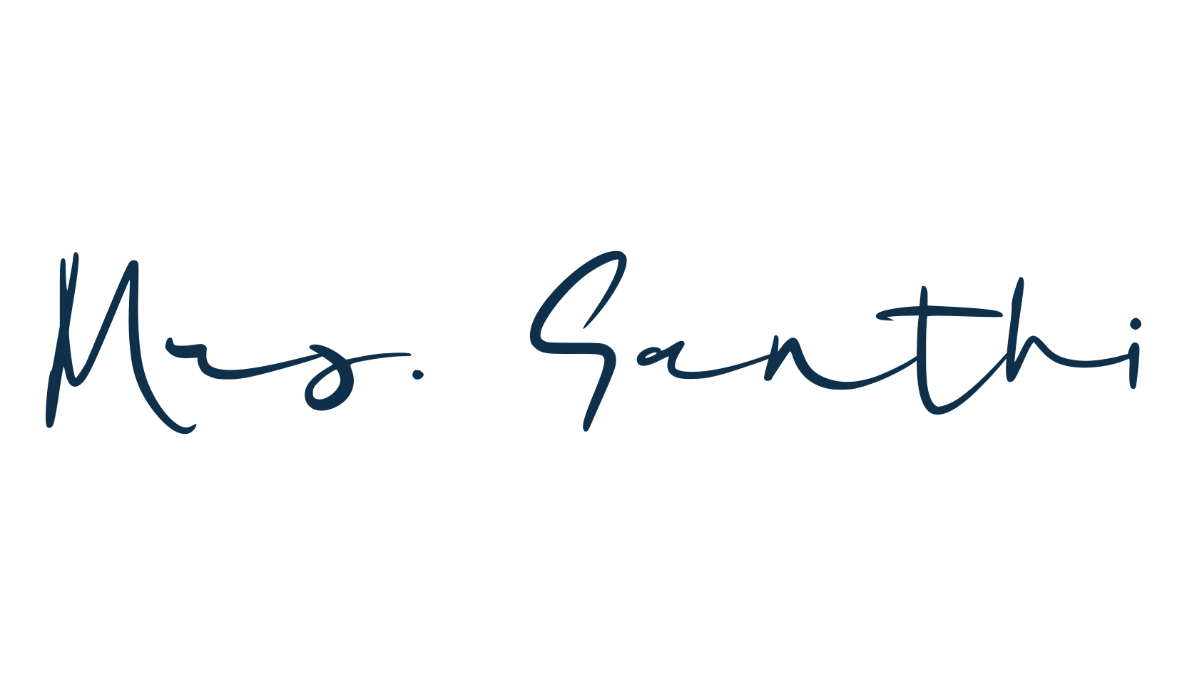 Mrs. Santhi, handwriting font preview