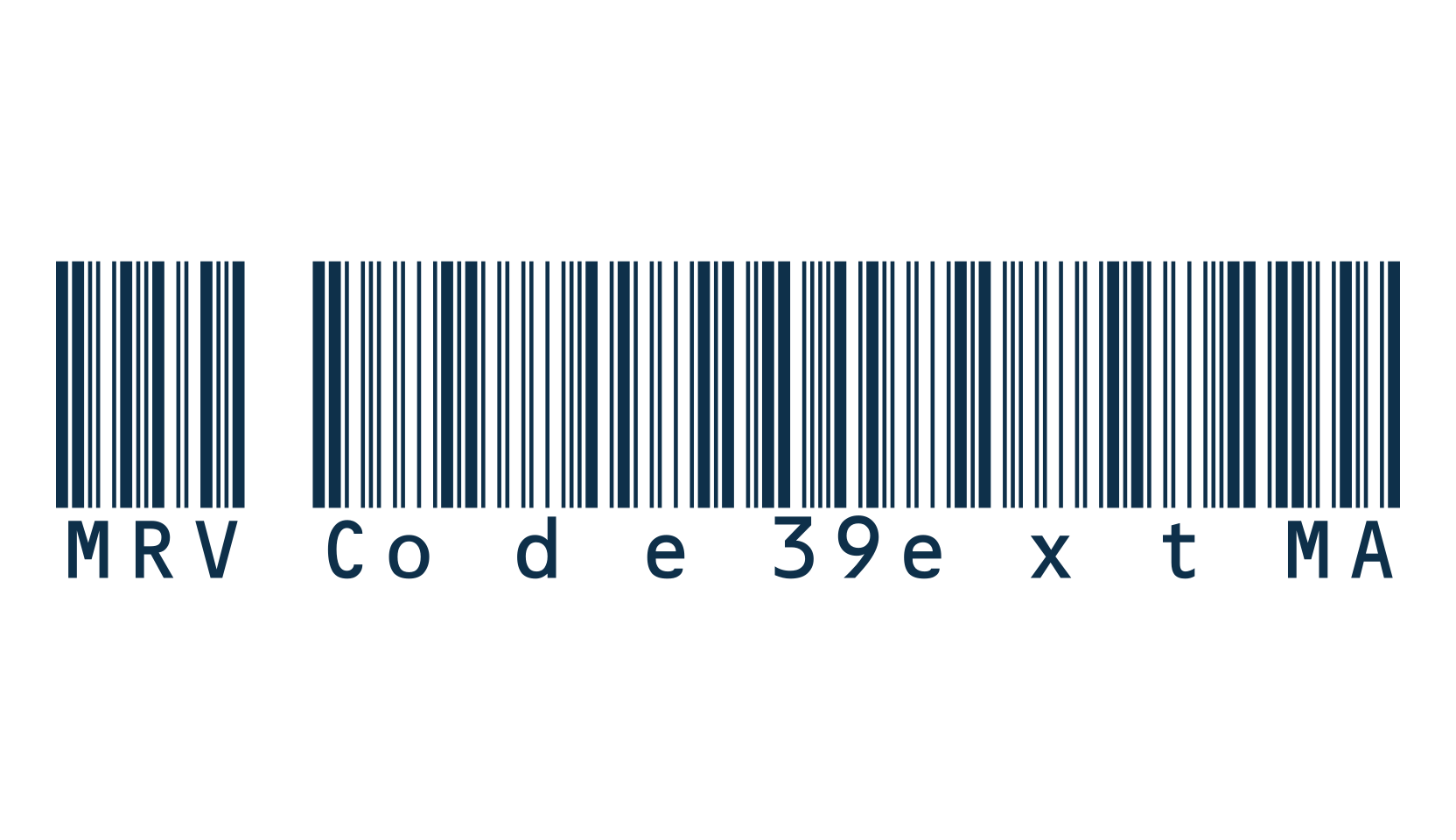 MRV Code39extMA, display market font preview