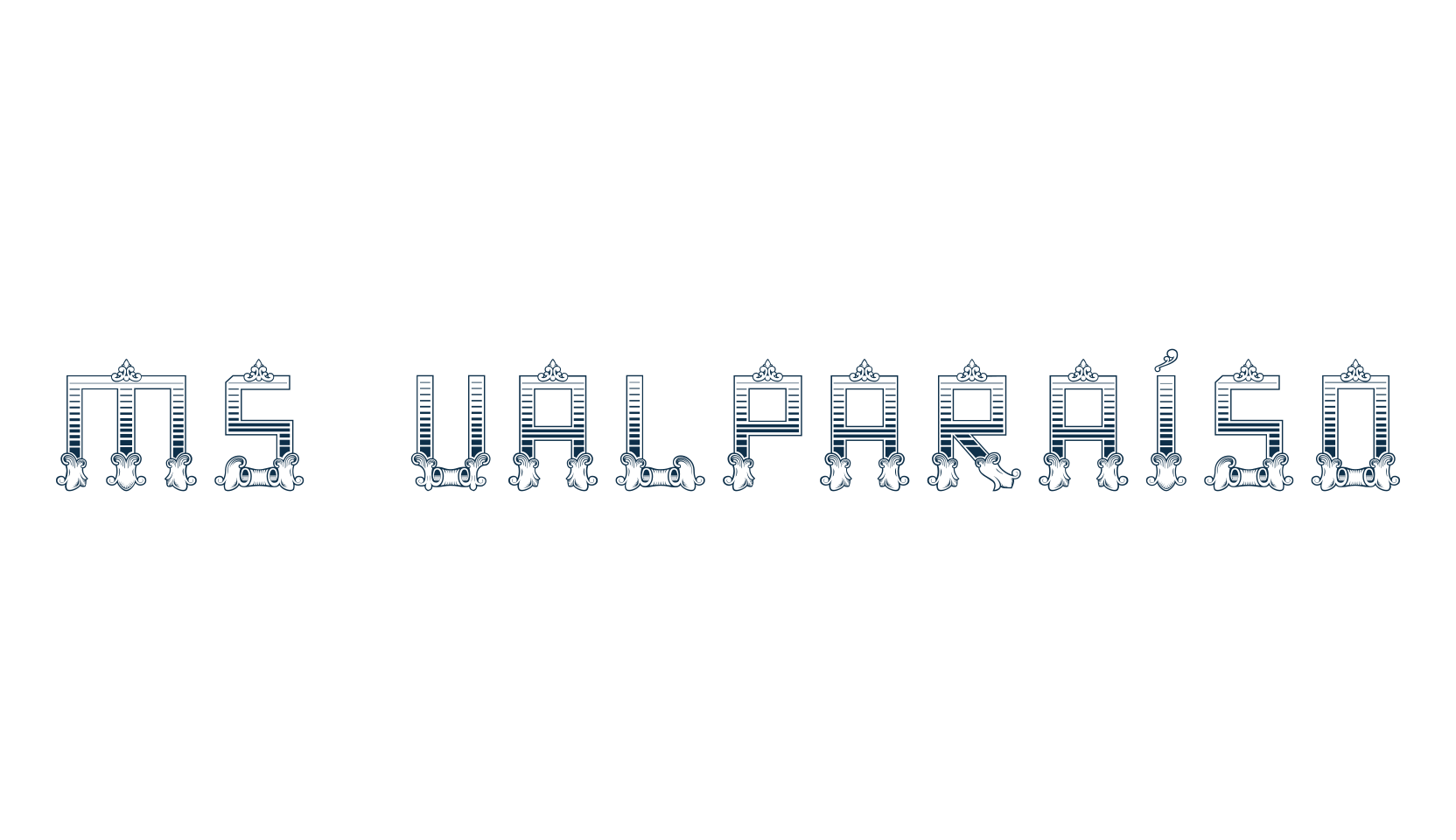 MS Valparaíso, fancy decorative font preview