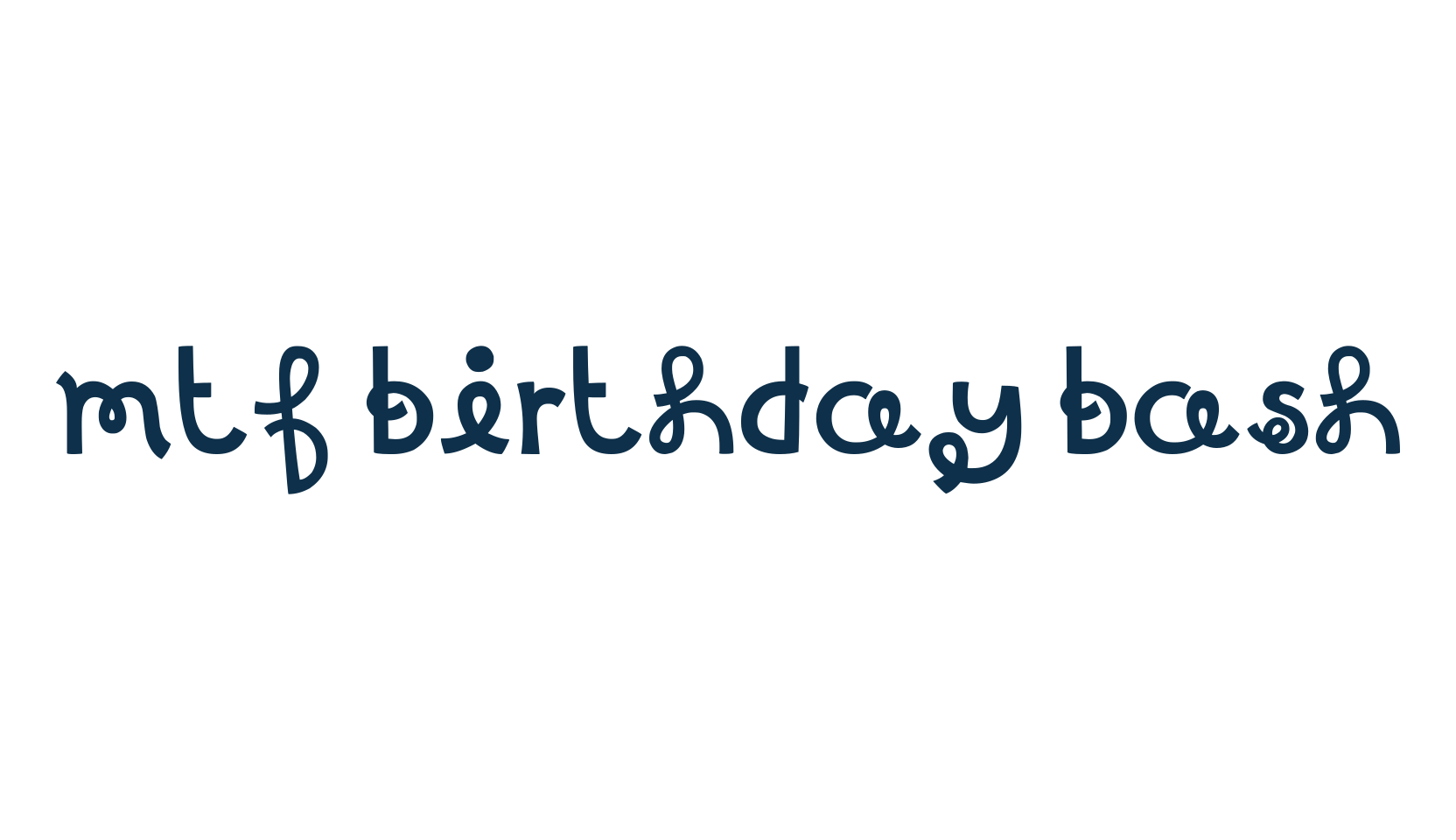 MTF Birthday Bash, fancy curly decorative font preview