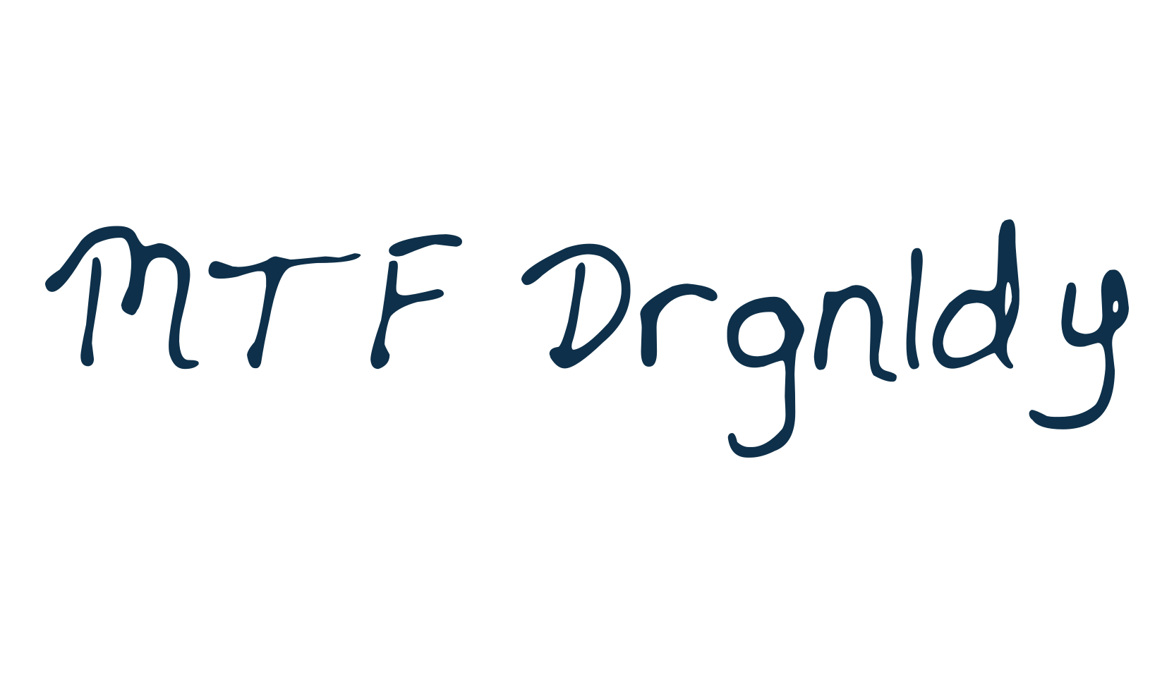 MTF Drgnldy, handwriting font preview