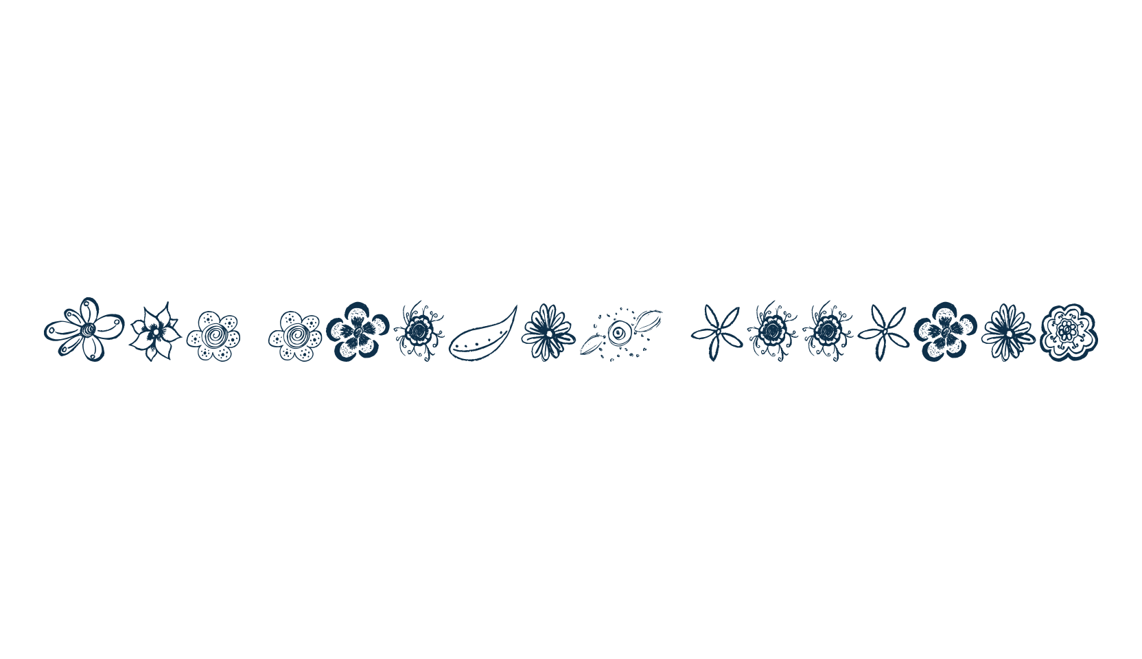 MTF Flower Doodles, display market font preview