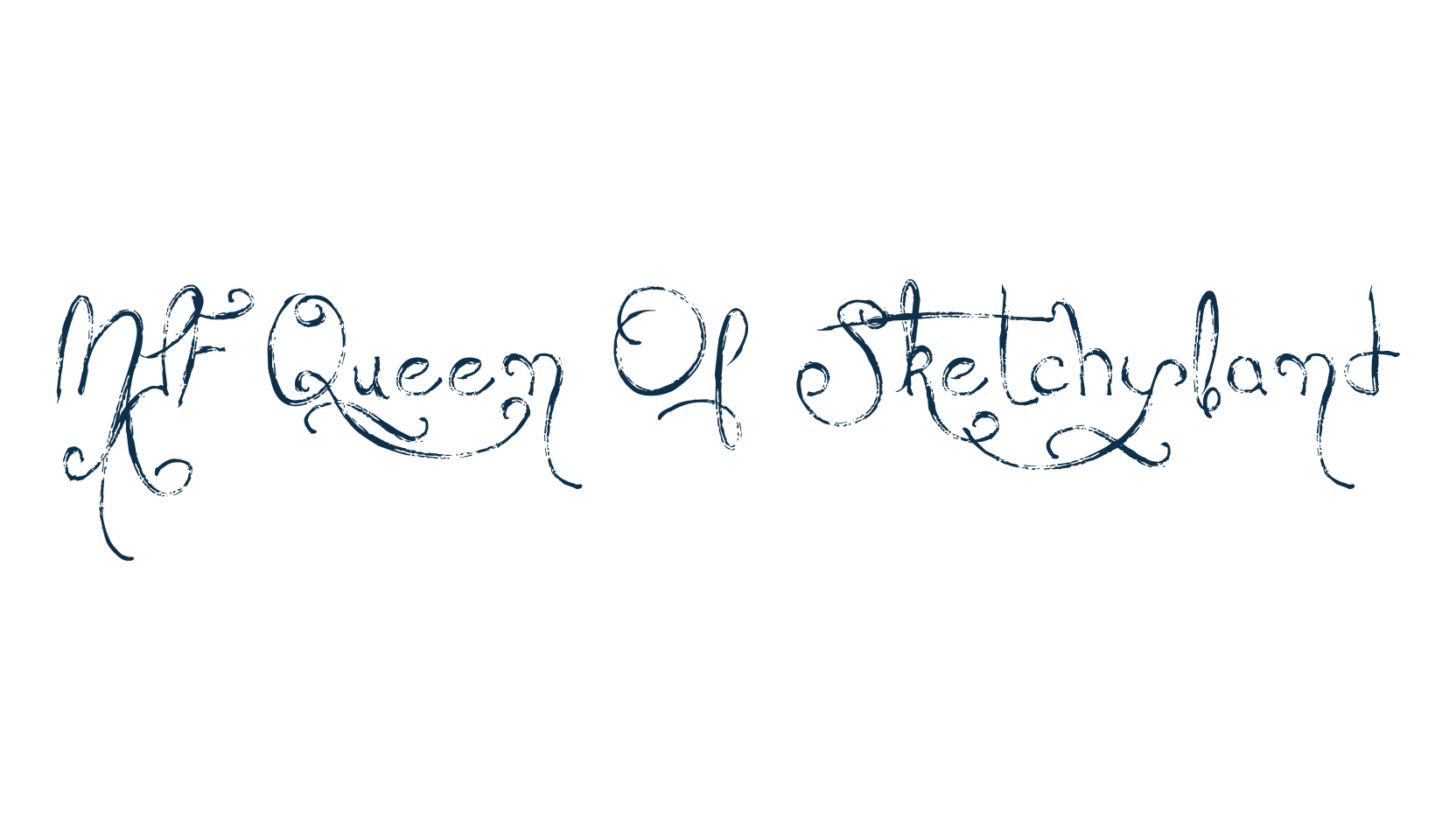 MTF Queen Of Sketchyland, curly font preview