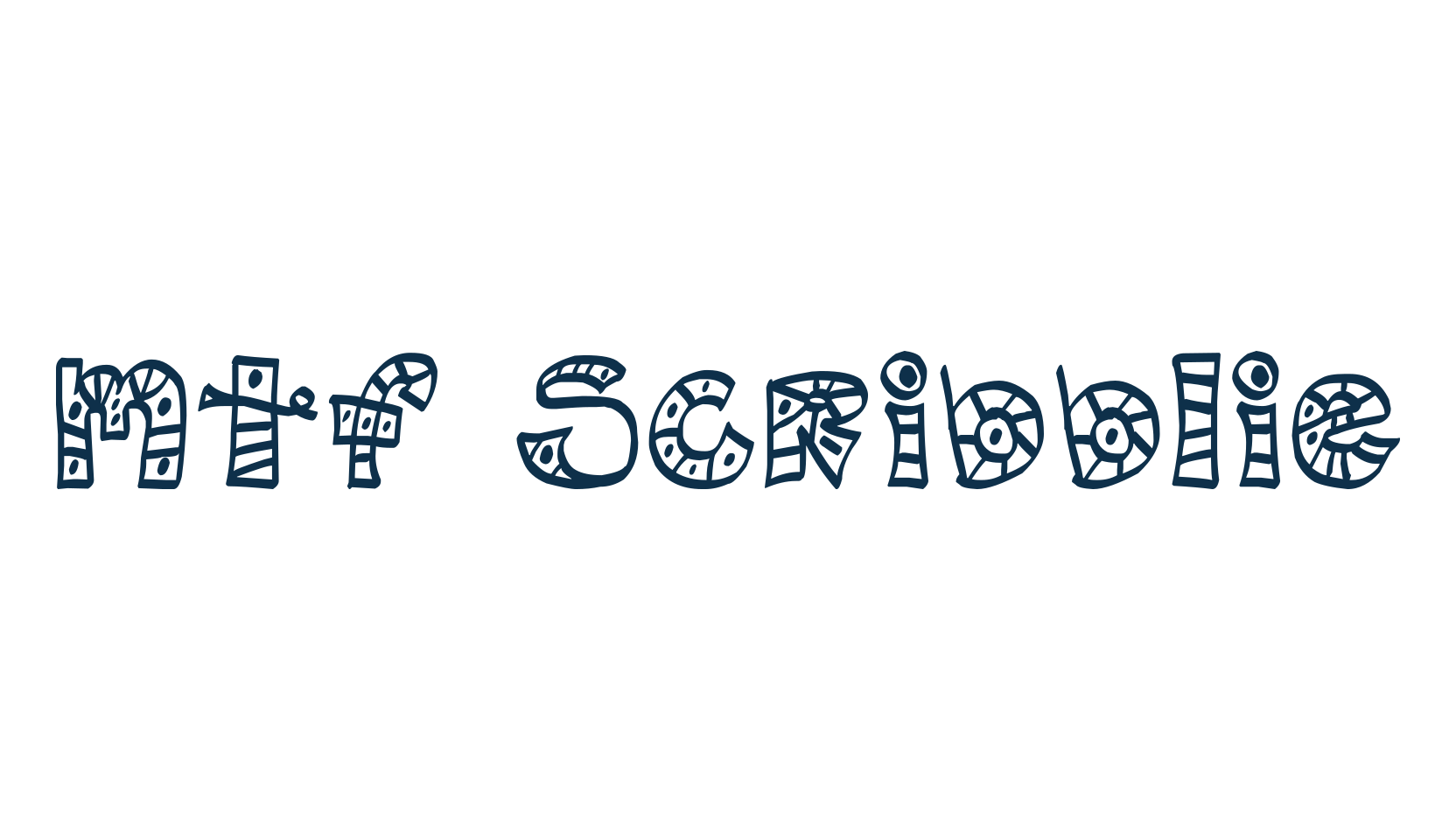 MTF Scribblie, cartoon font preview