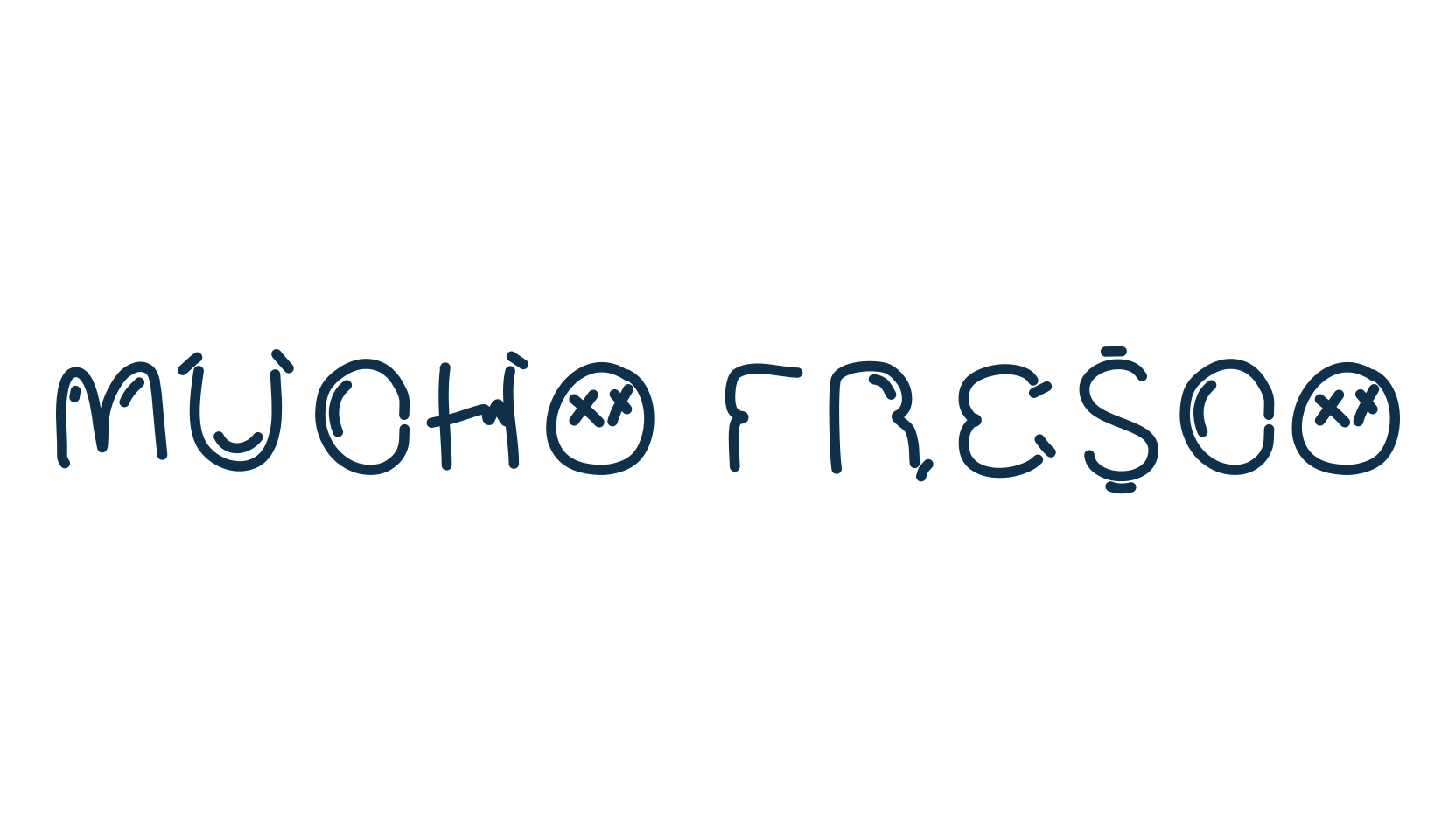 Mucho Fresco, fancy cartoon decorative font preview