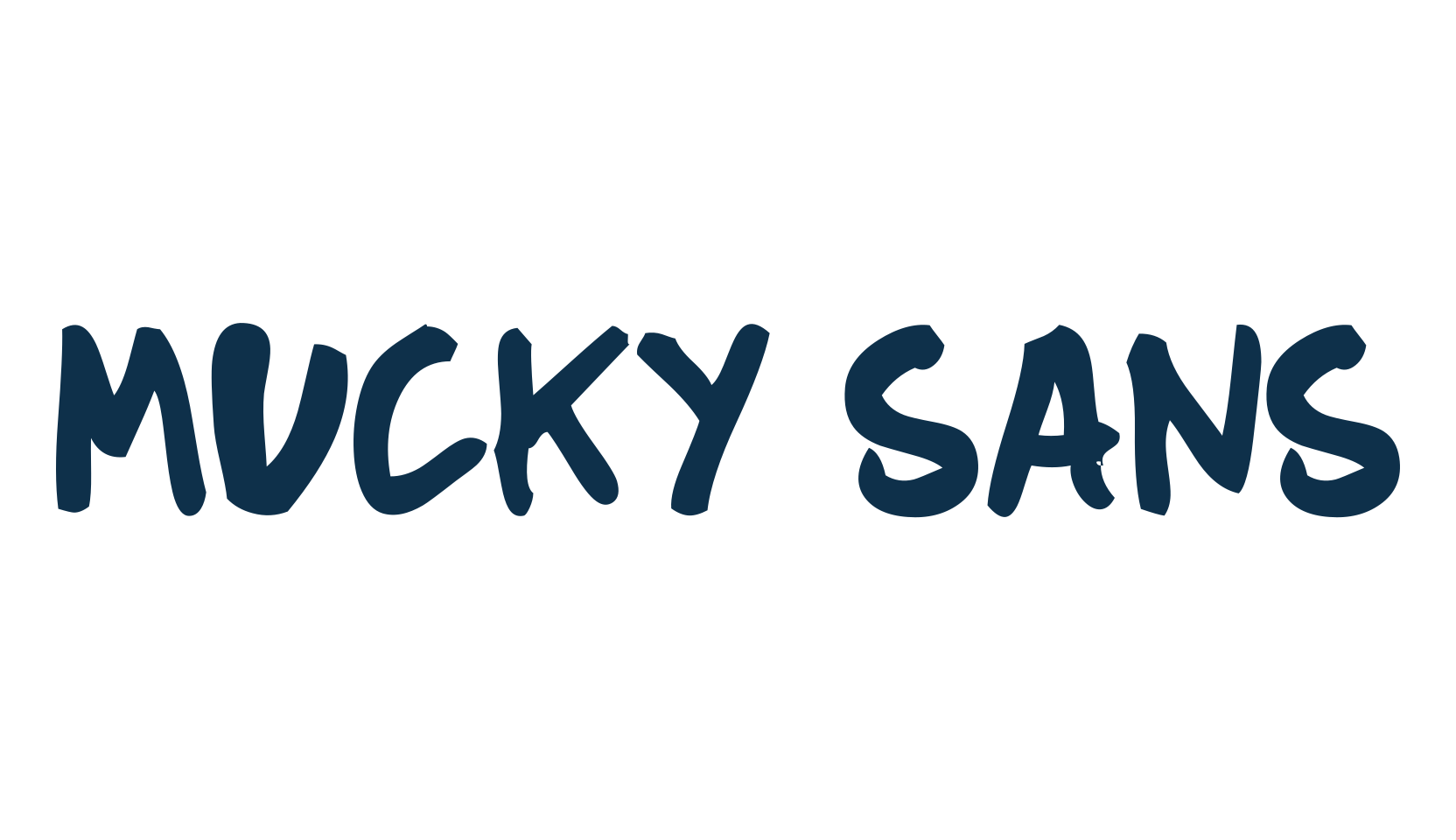 Mucky Sans, fancy cartoon decorative comic font preview