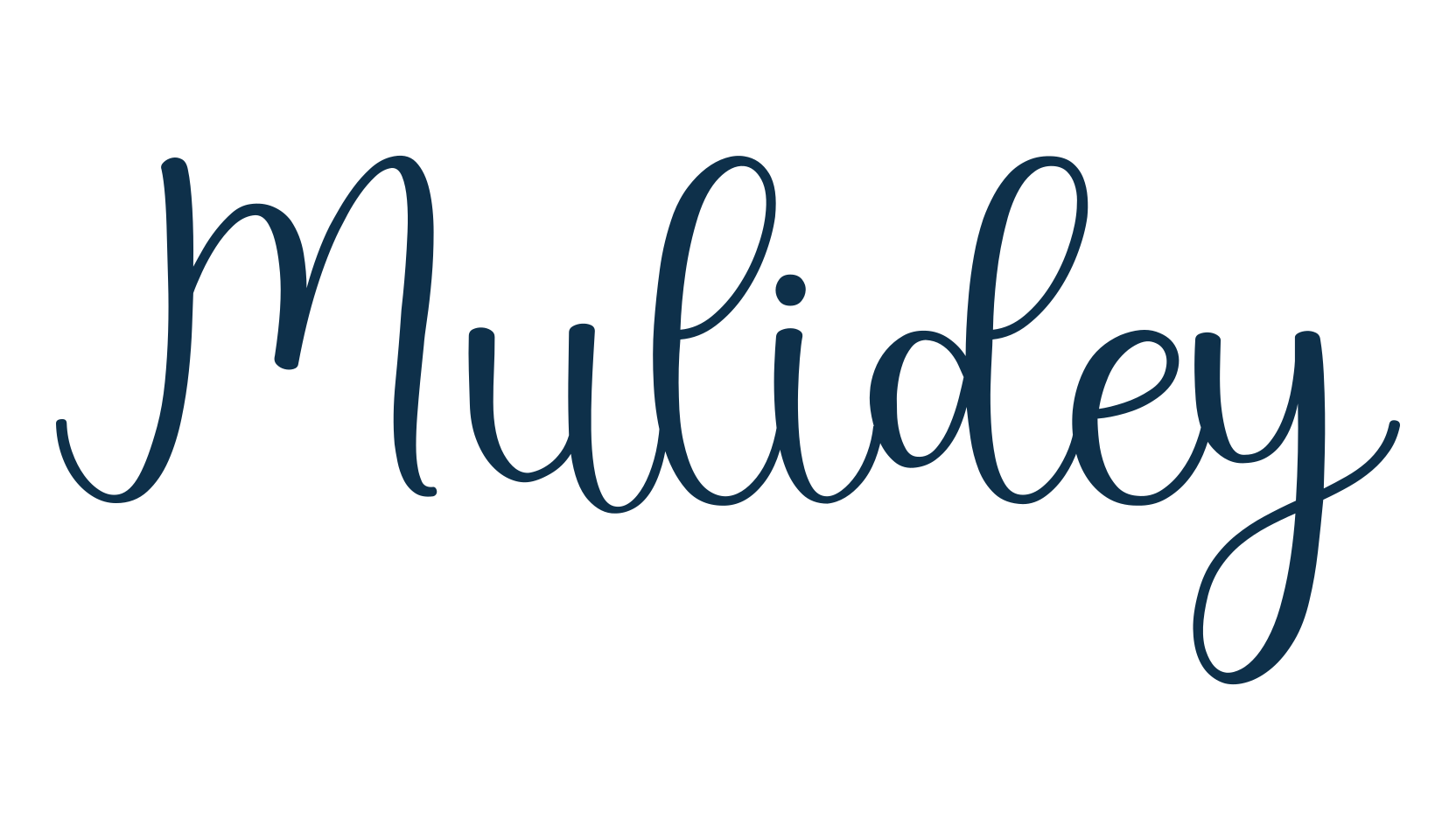 Mulidey, script calligraphy fancy decorative font preview