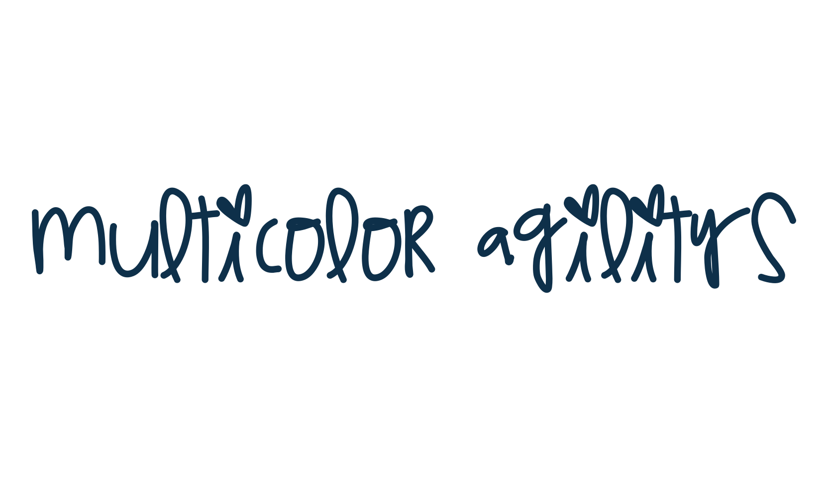Multicolor Agilitys, handwriting font preview