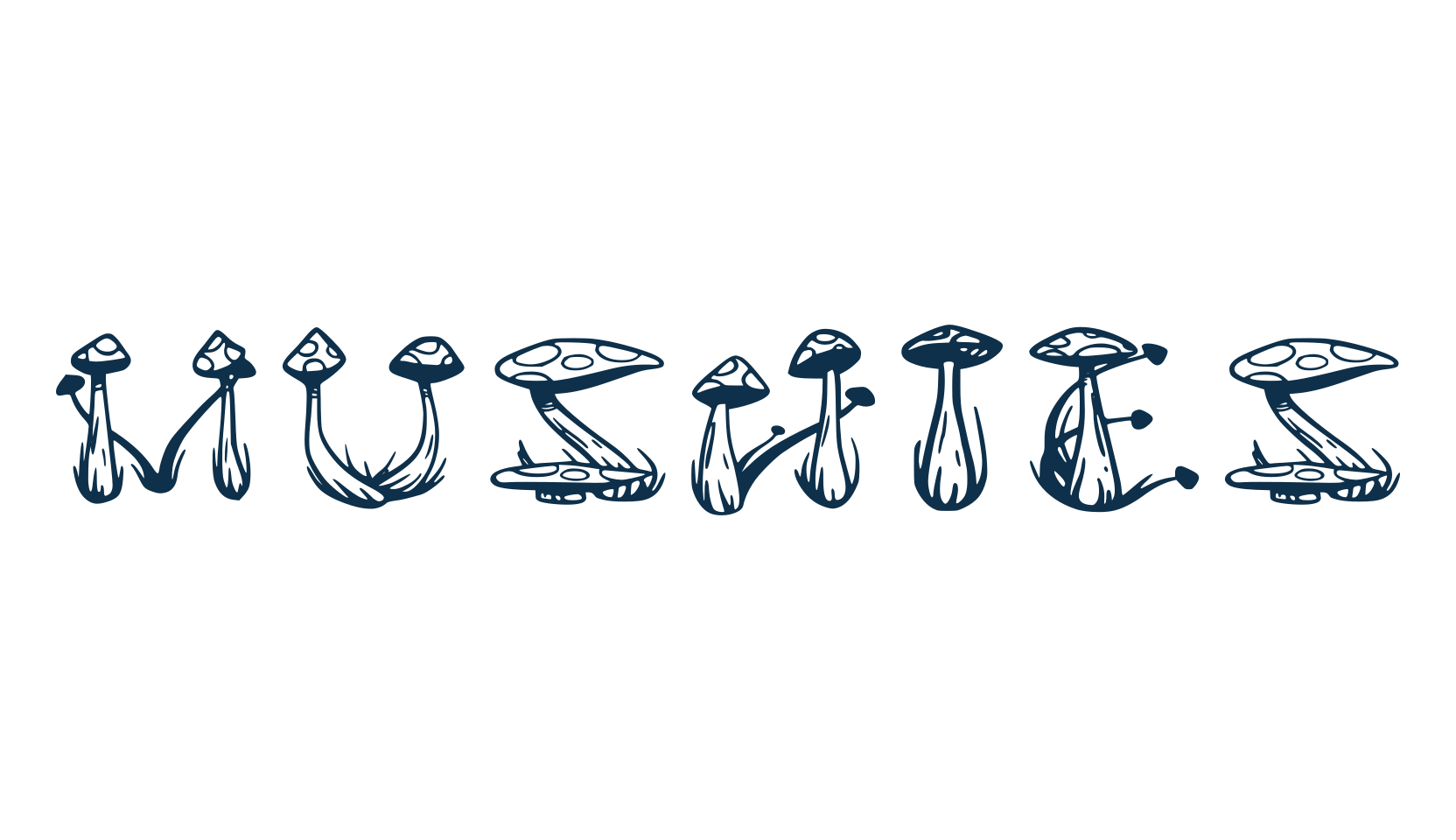 Mushies, fancy decorative font preview
