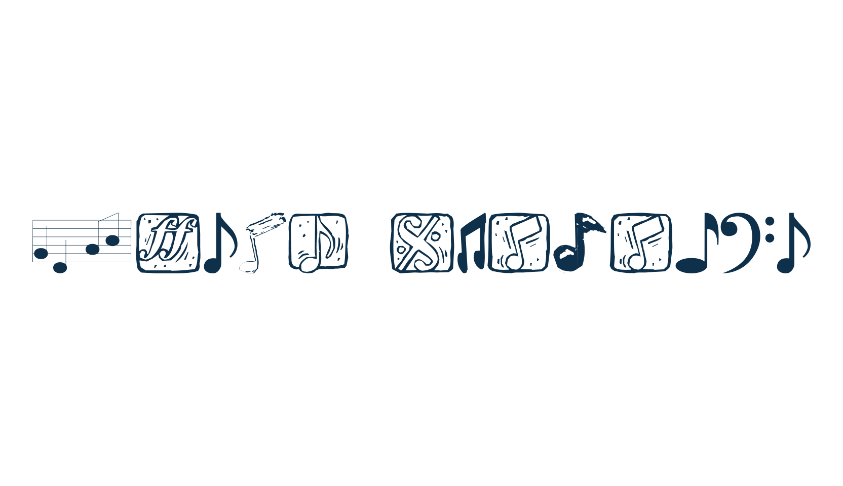 Music Elements, fancy decorative font preview