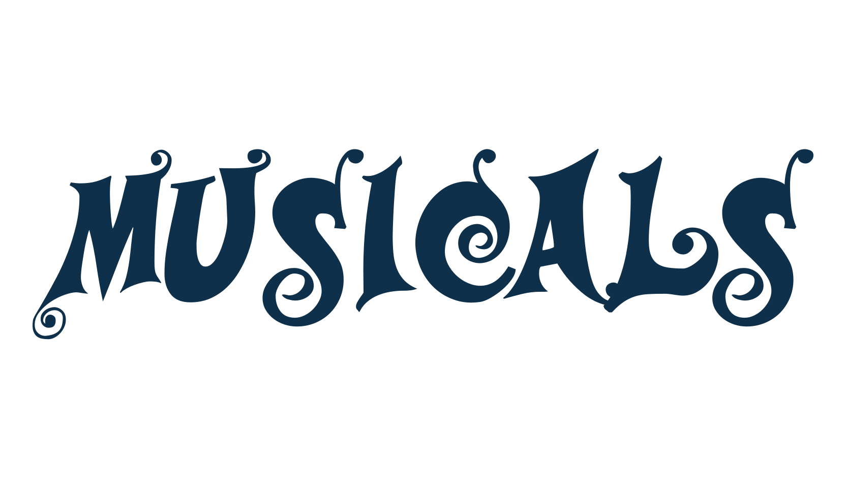 Musicals, fancy curly decorative font preview