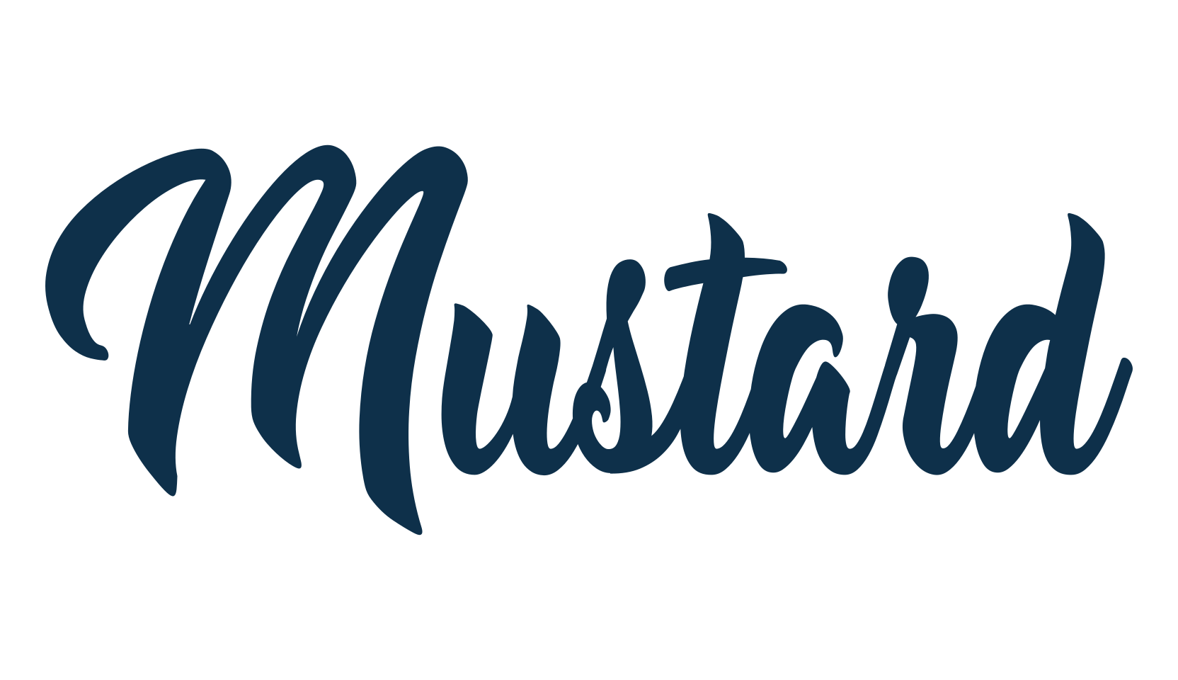 Mustard, script brush fancy decorative calligraphy font preview