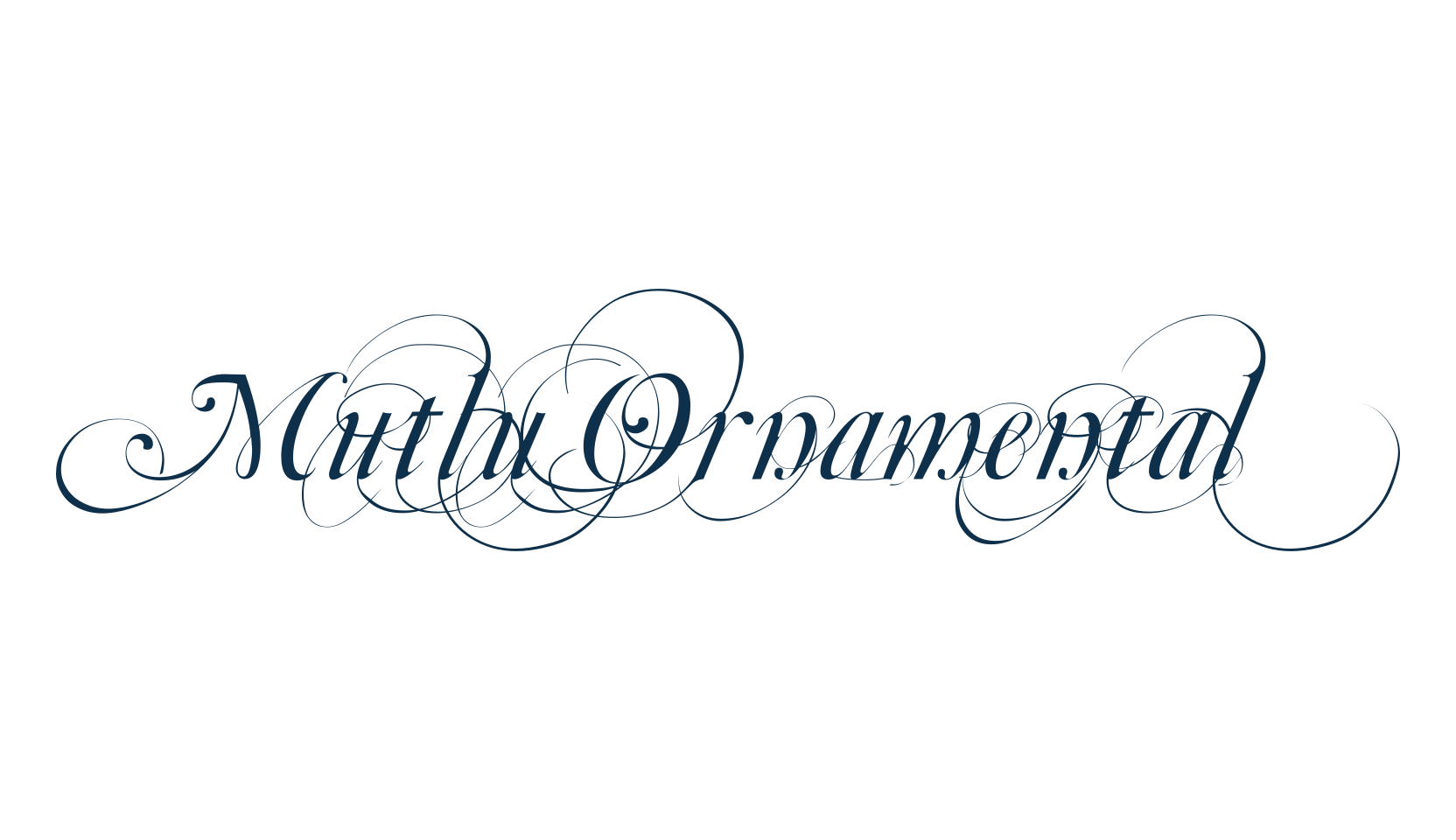 Mutlu Ornamental, calligraphy font preview