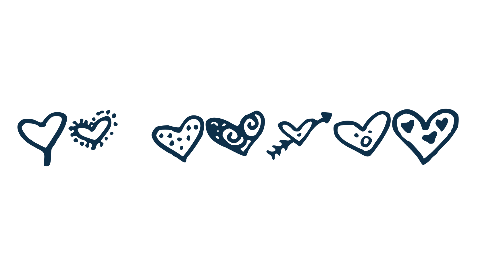 MW Heart, fancy decorative font preview