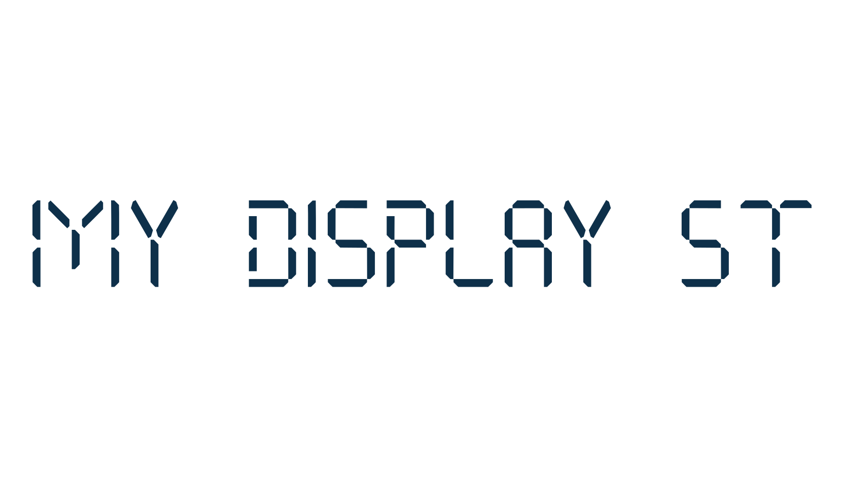 My Display St, techno lcd sci-fi font preview