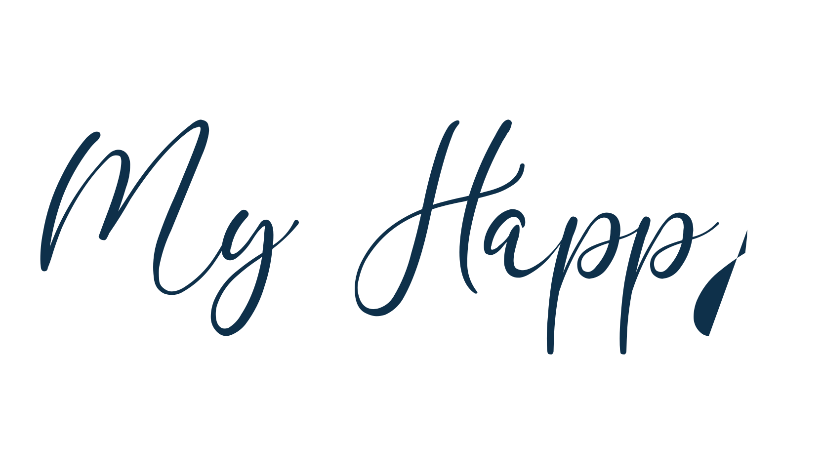 My Happy, script handwritten fancy decorative calligraphy font preview