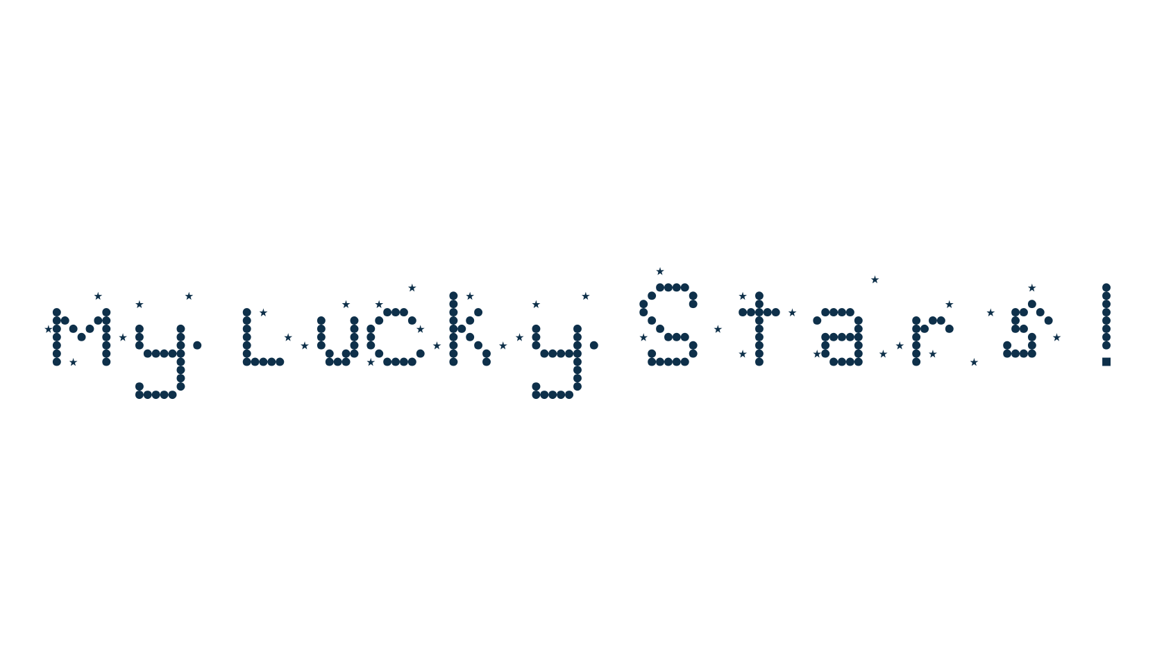 My Lucky Stars!, fancy various techno sci-fi font preview