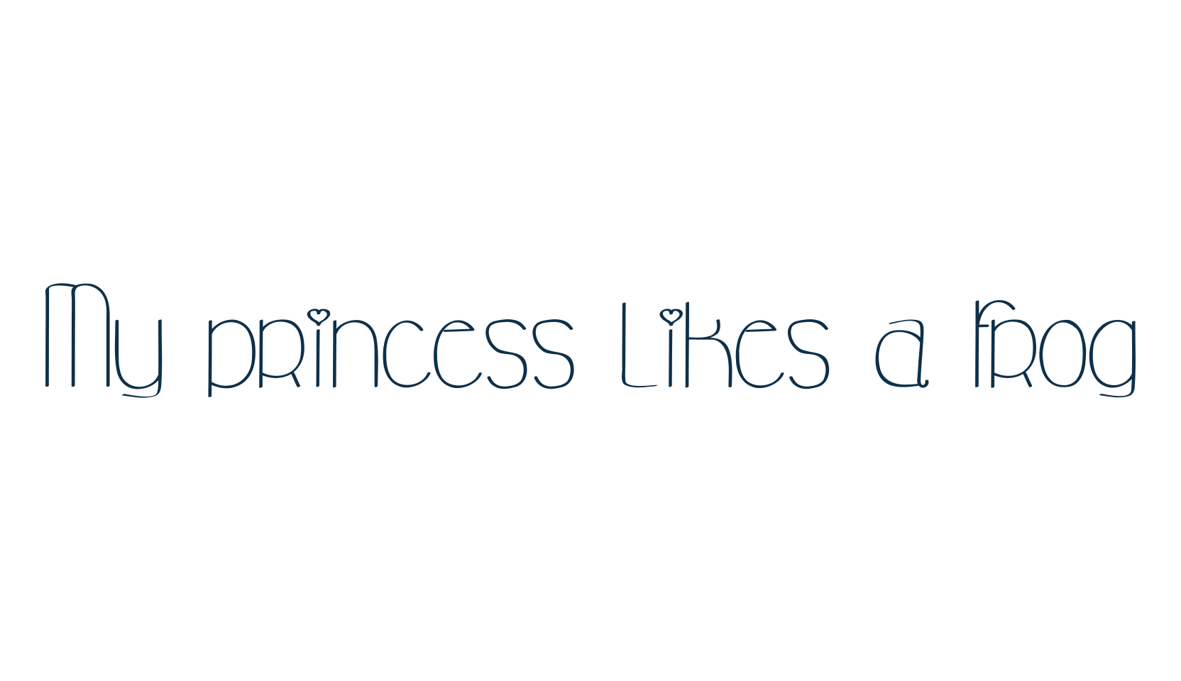 My princess likes a frog, fancy various decorative font preview