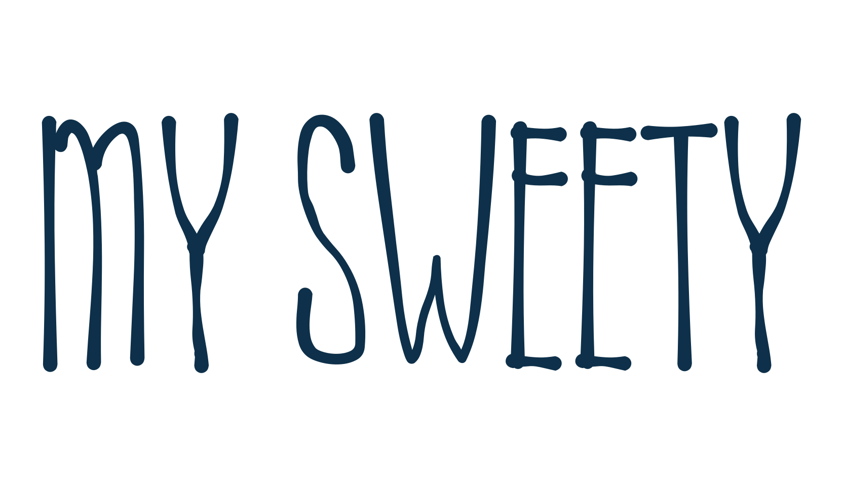 My Sweety, handwriting font preview