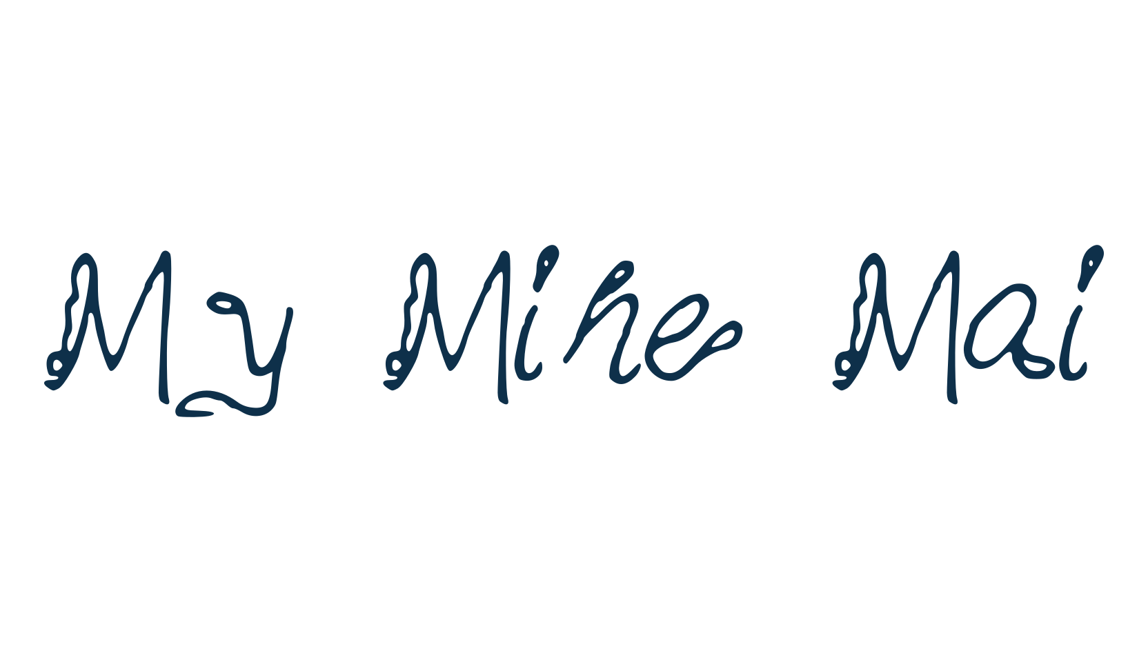My Mine Mai, fancy curly decorative font preview