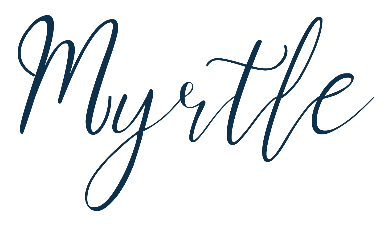 Myrtle, script calligraphy fancy decorative font preview