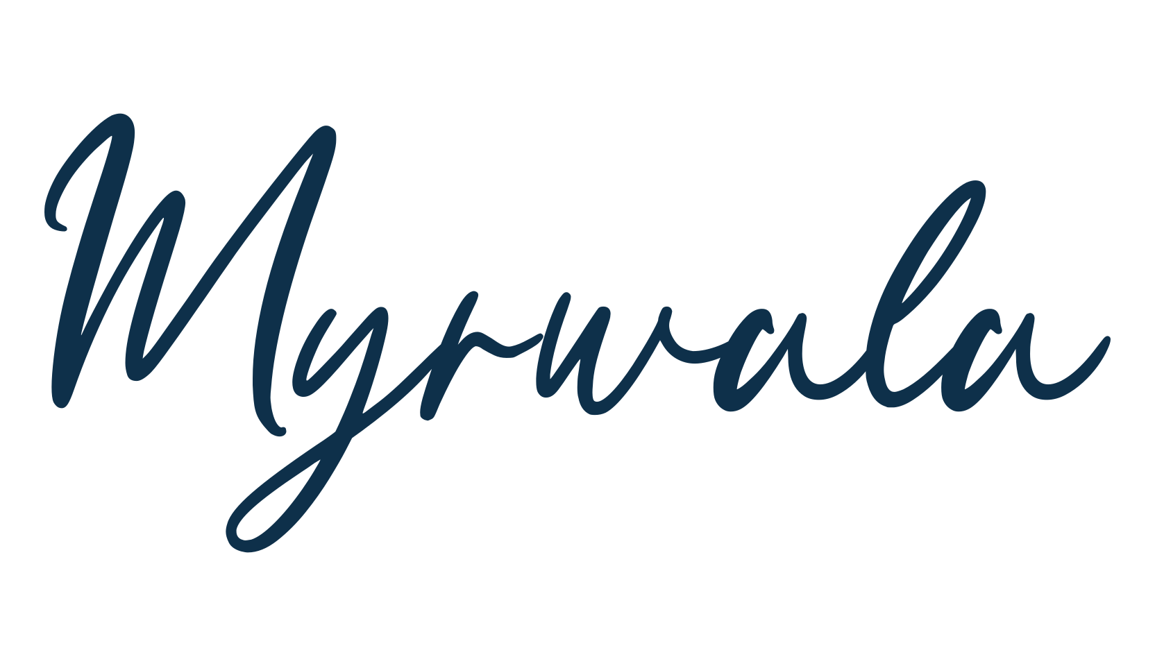 Myrwala, script handwritten fancy decorative calligraphy font preview