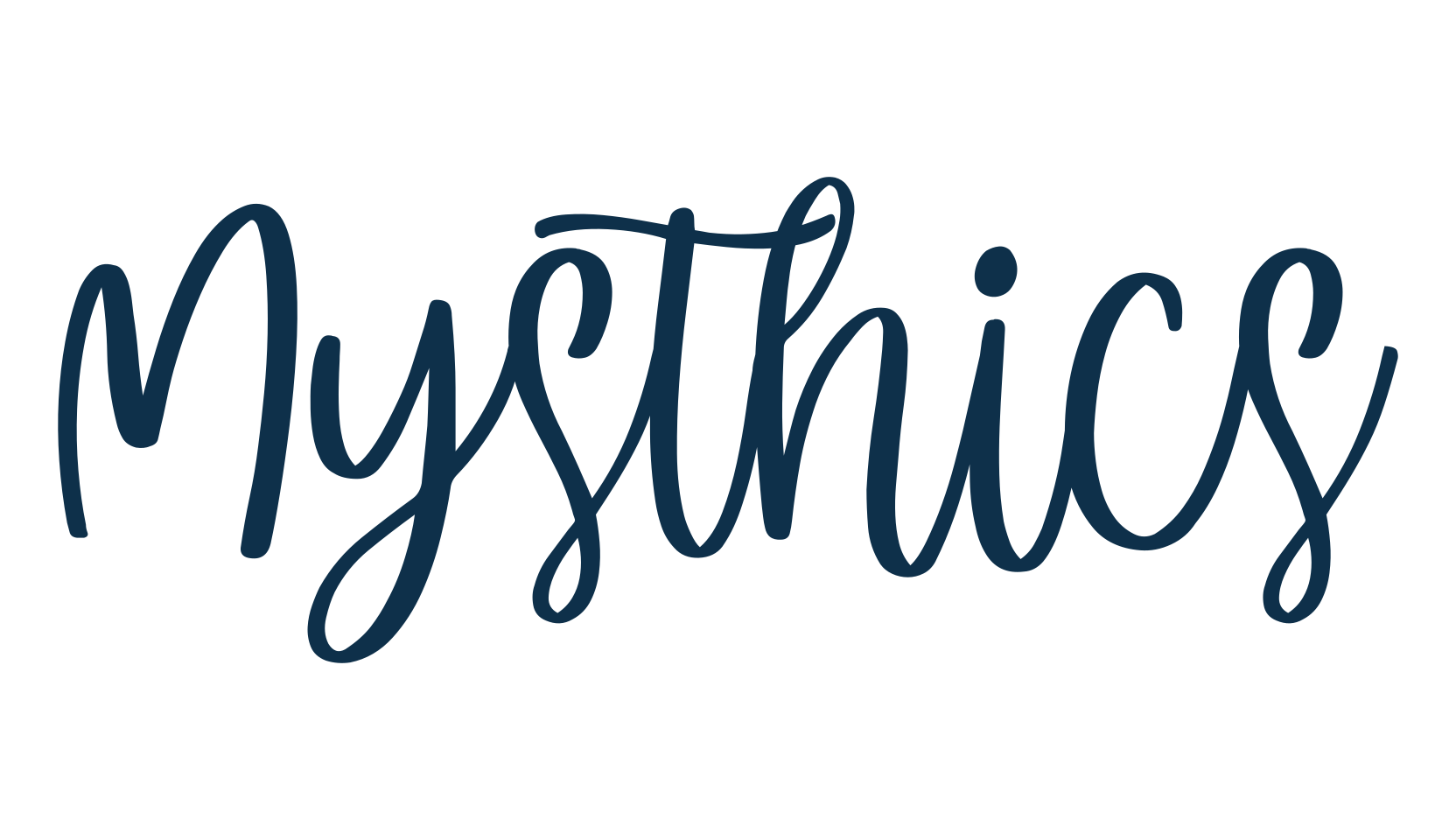 Mysthics, script handwritten fancy decorative calligraphy font preview