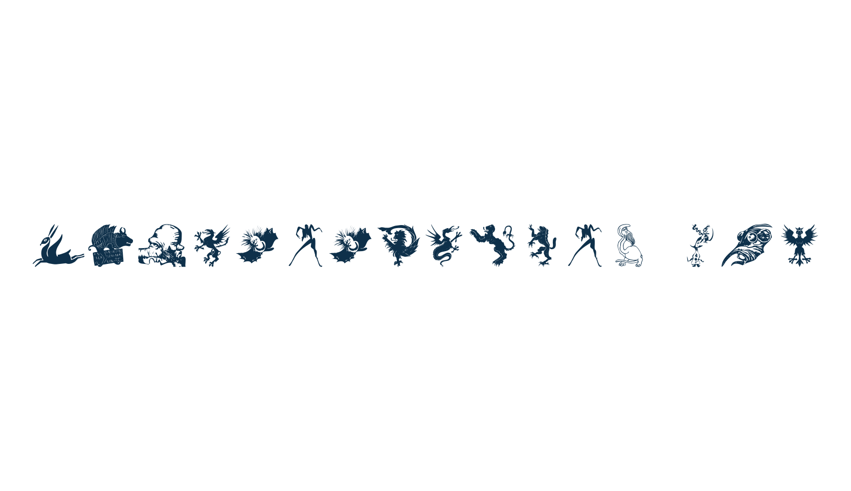 Mythologicals One, fancy decorative font preview