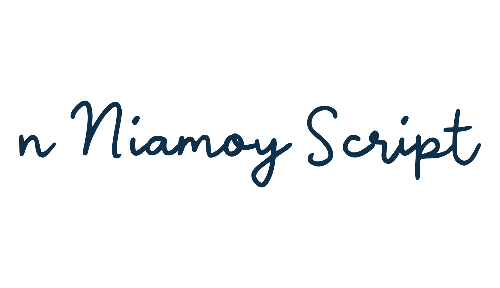 n Niamoy Script, handwriting font preview