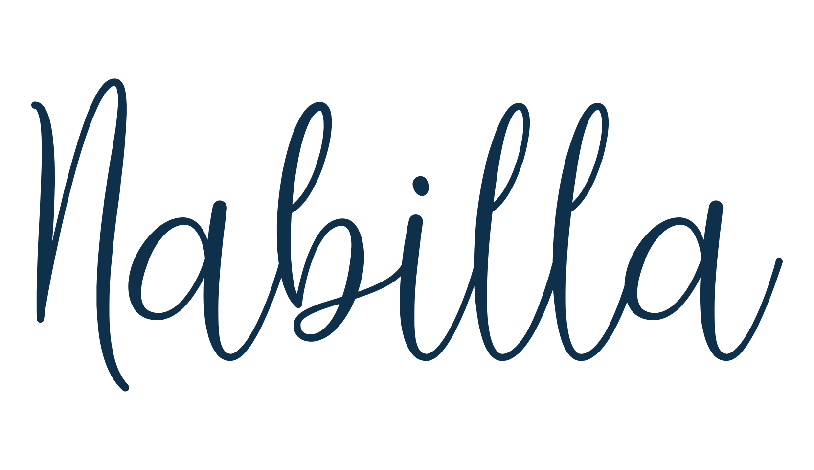 Nabilla, handwriting font preview