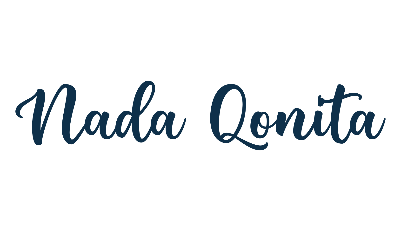 Nada Qonita, script calligraphy fancy decorative font preview