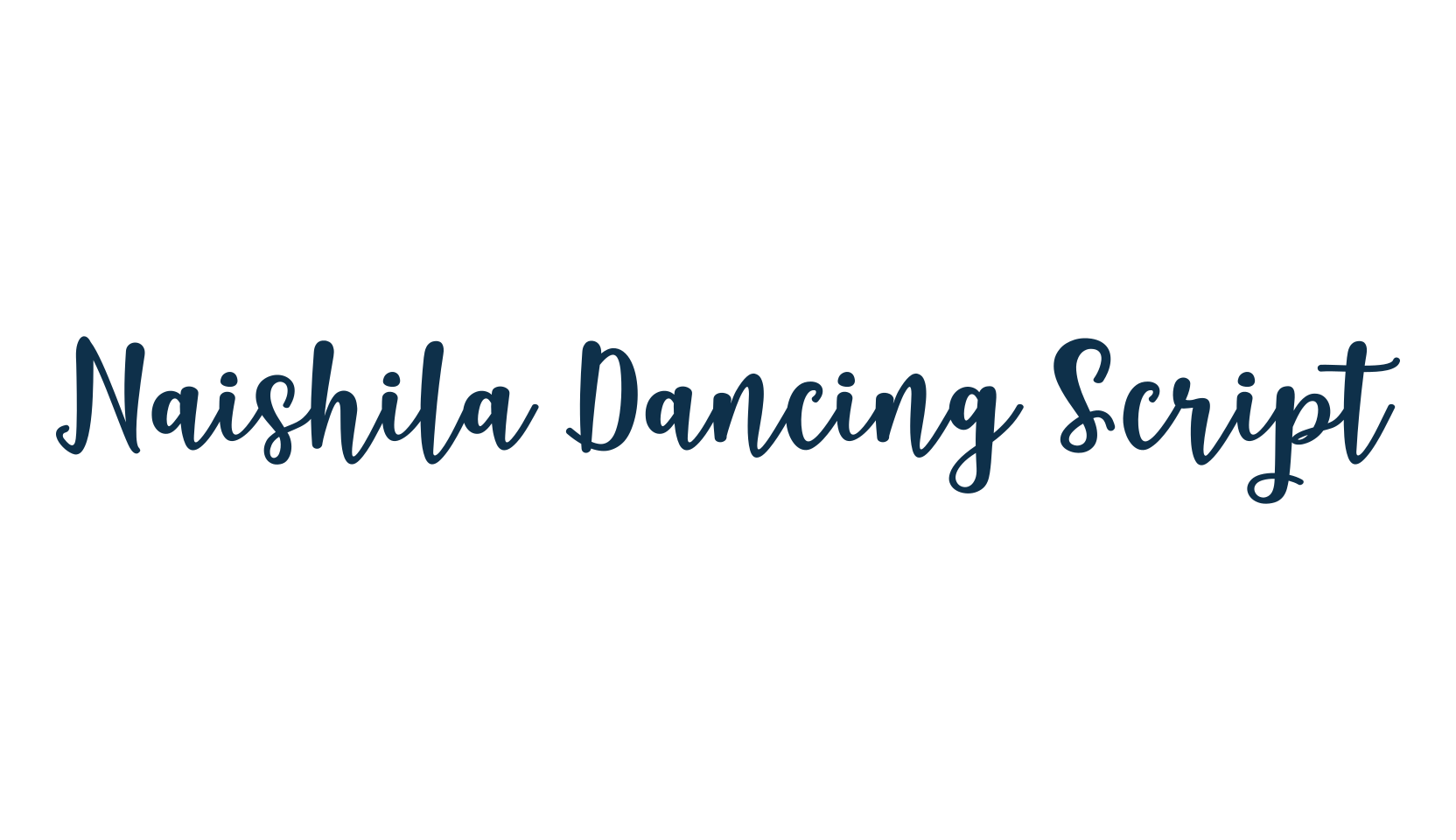 Naishila Dancing Script, handwriting font preview