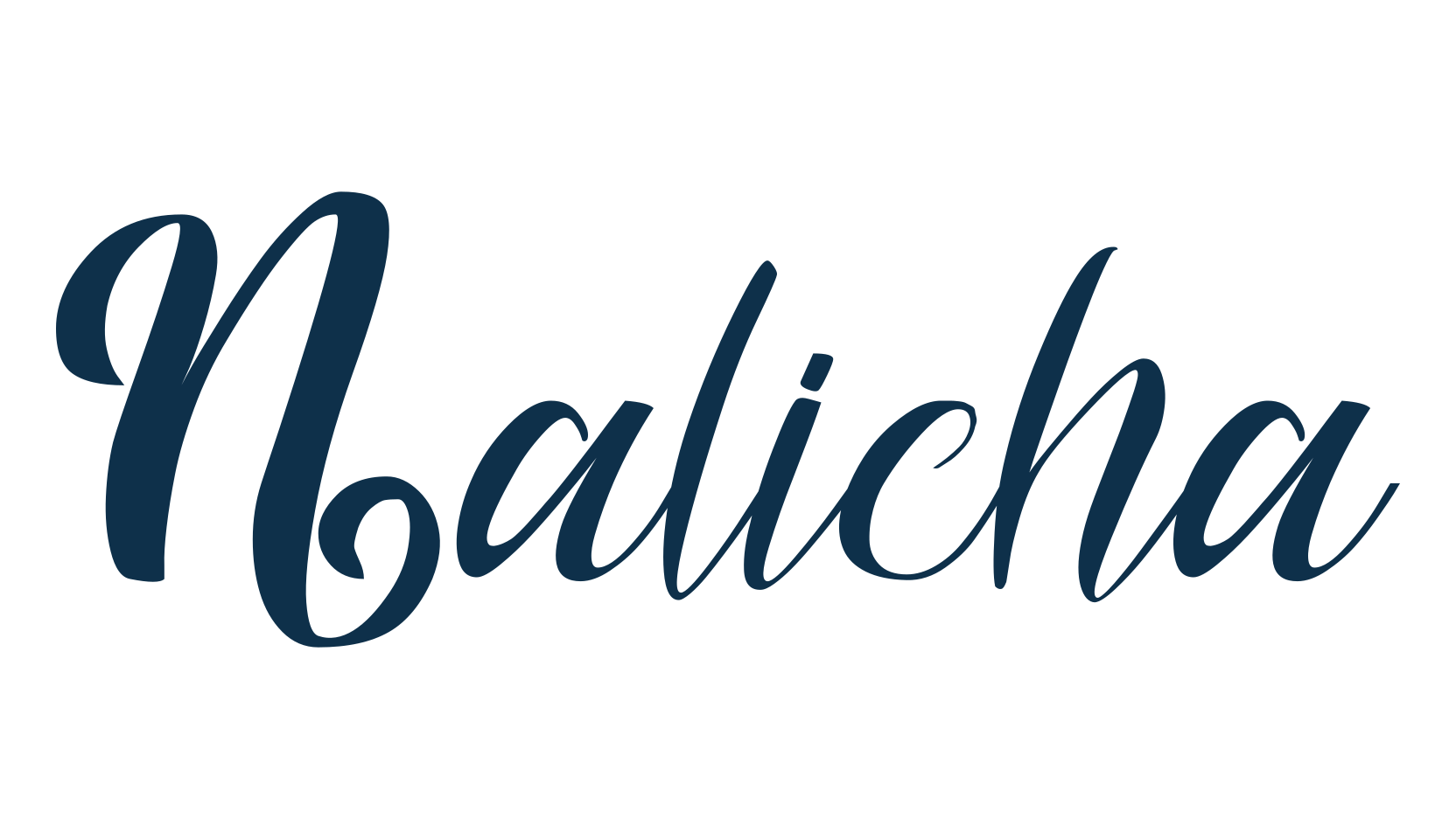 Nalicha, script calligraphy fancy decorative font preview