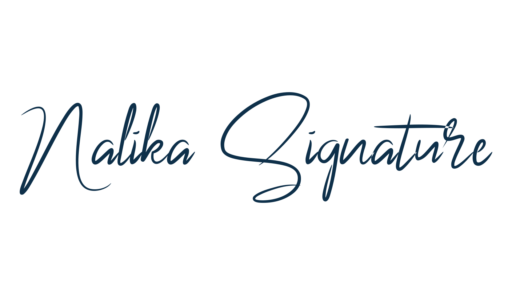 Nalika Signature, script handwritten fancy decorative calligraphy font preview