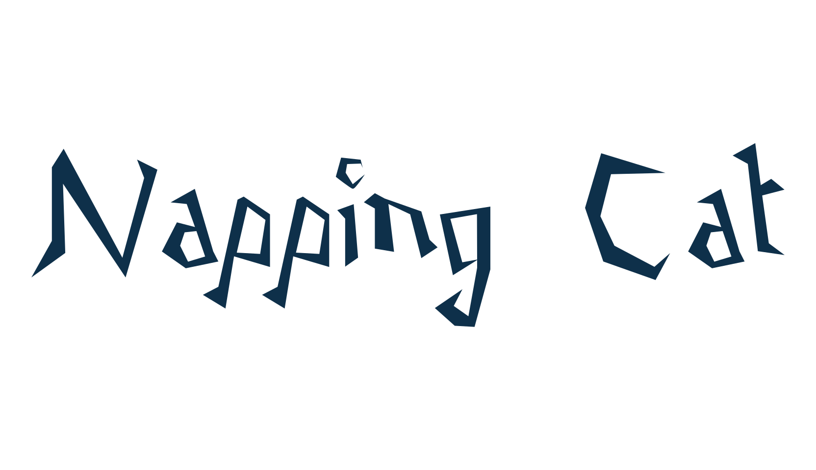 Napping Cat, fancy cartoon decorative font preview