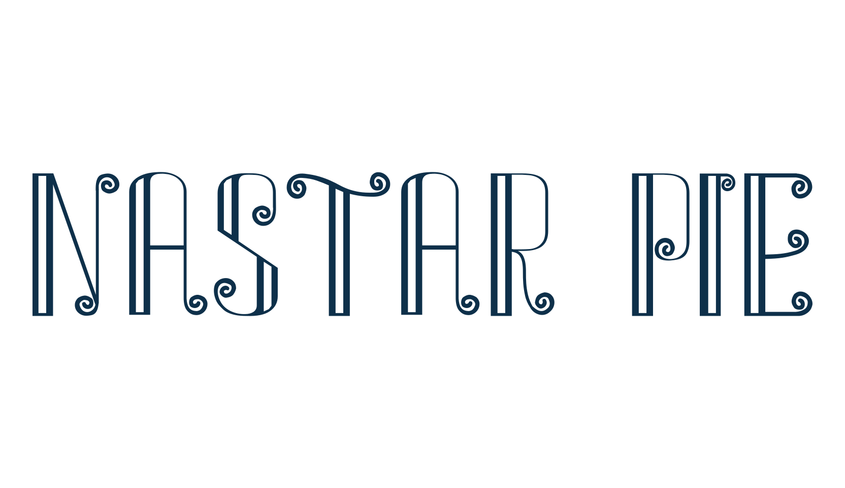 Nastar Pie, fancy retro decorative font preview