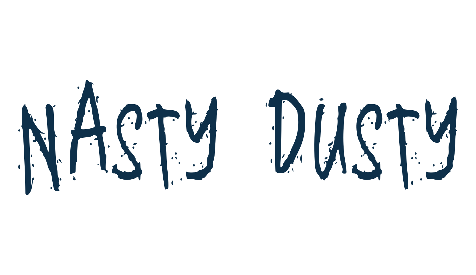 Nasty Dusty, script trash fancy decorative calligraphy font preview