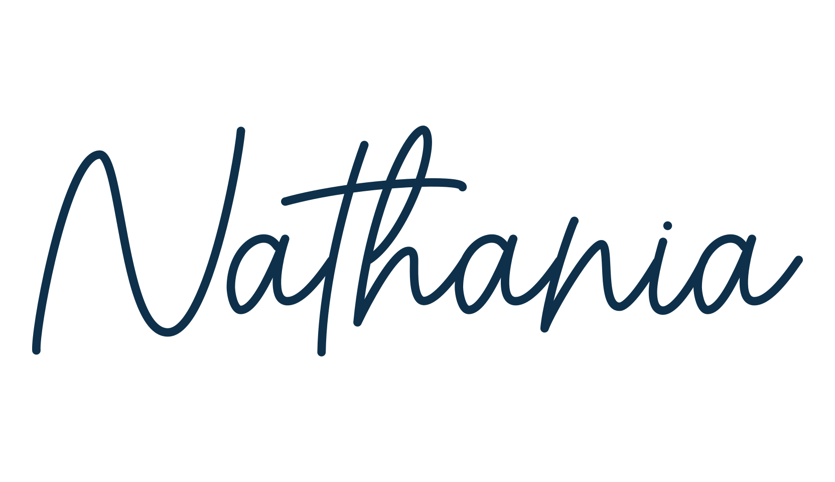 Nathania, handwriting font preview