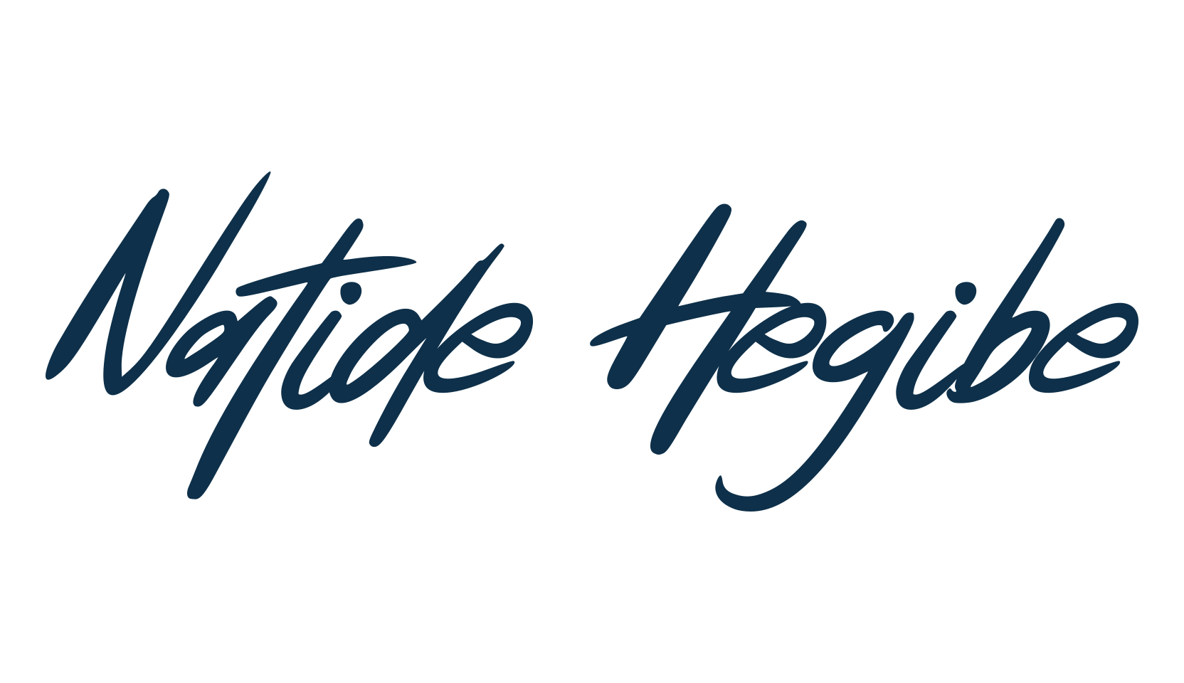 Natide Hegibe, handwriting font preview
