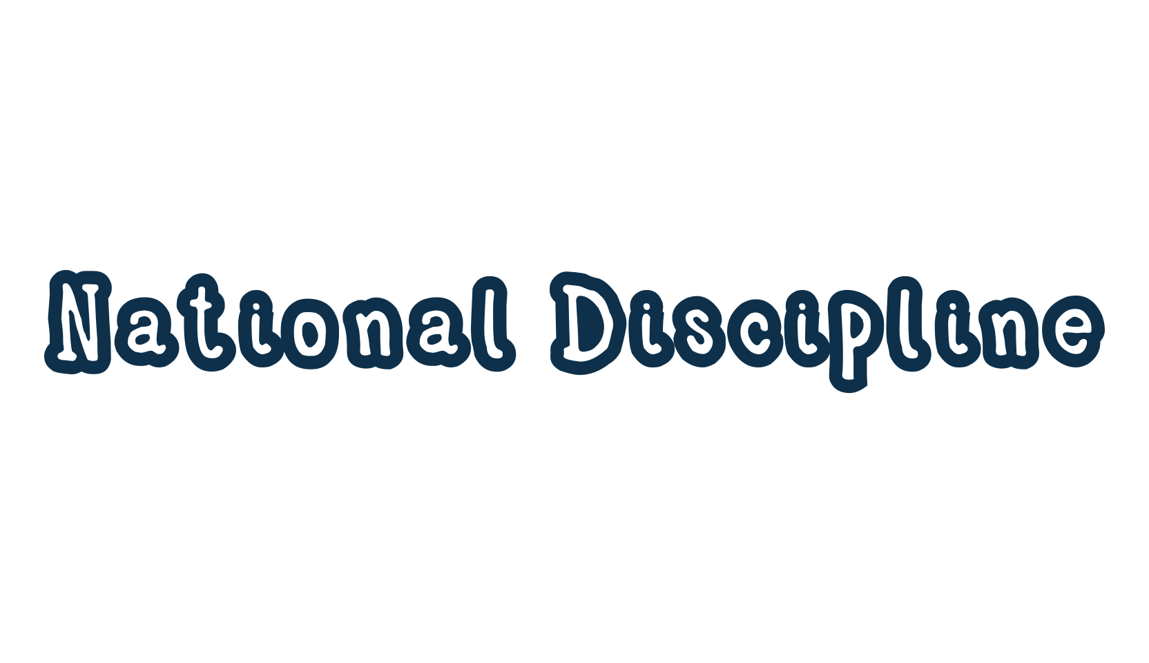 National Discipline, fancy cartoon decorative font preview