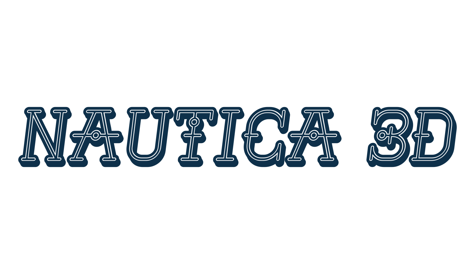 Nautica 3D, fancy retro decorative font preview
