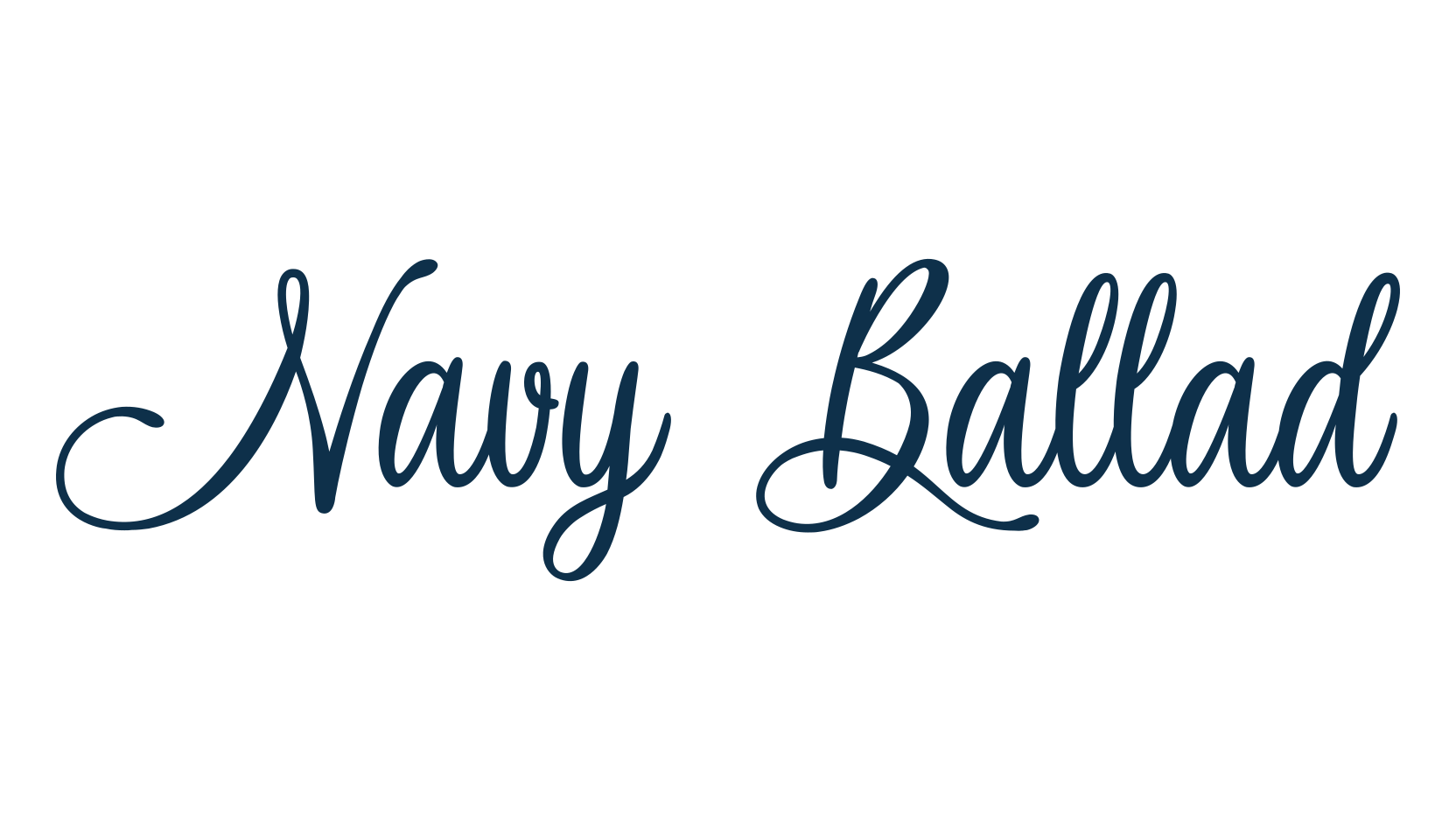 Navy Ballad, calligraphy font preview