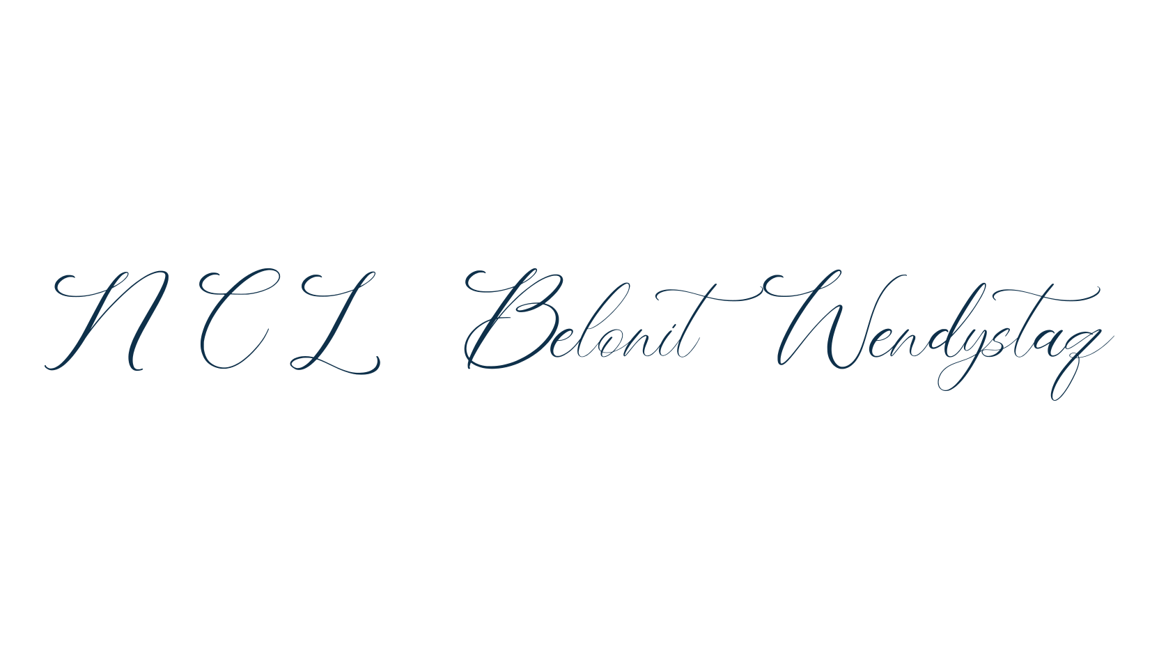 NCL Belonit Wendystaq, script calligraphy fancy decorative font preview